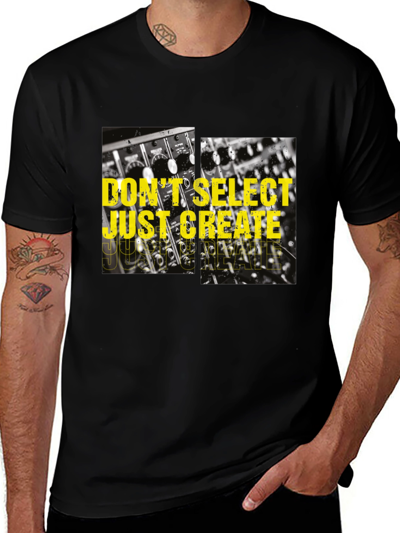 Variant 21 of Don't Select, Just Create Black Graphic Tee