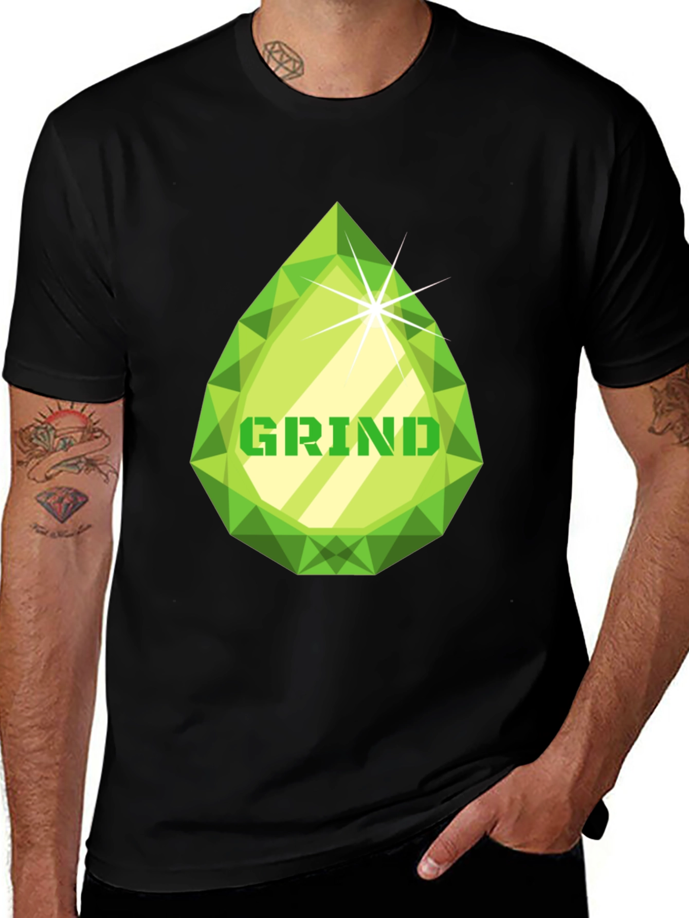 Variant 17 of Grind Emerald Gem Black T-Shirt