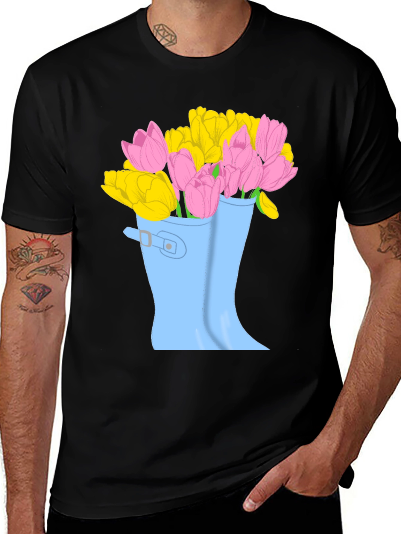 Variant 2 of Tulips in Rain Boots Graphic Tee