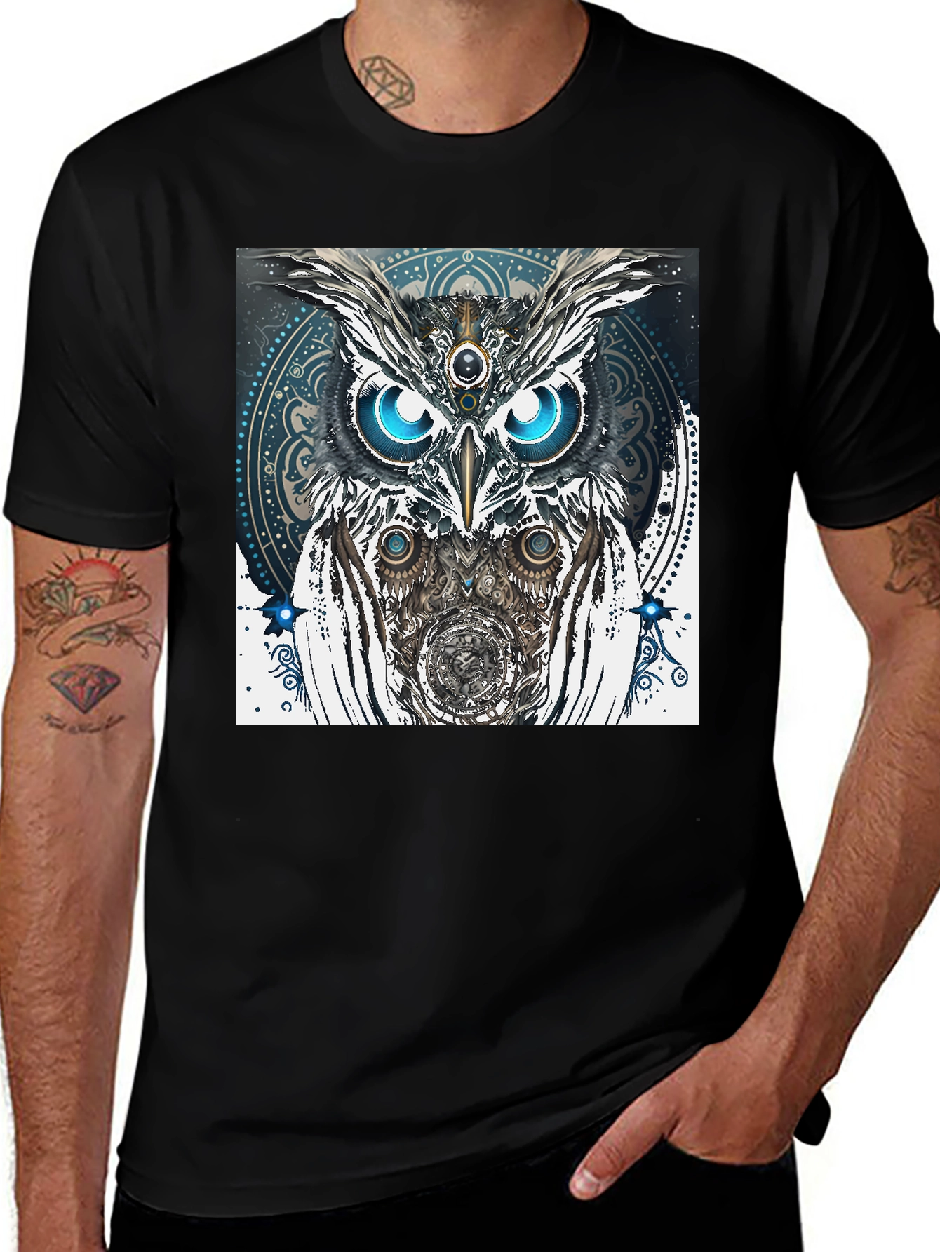 Variant 7 of Mystic Owl Graphic Tee - Unique Spiritual Design