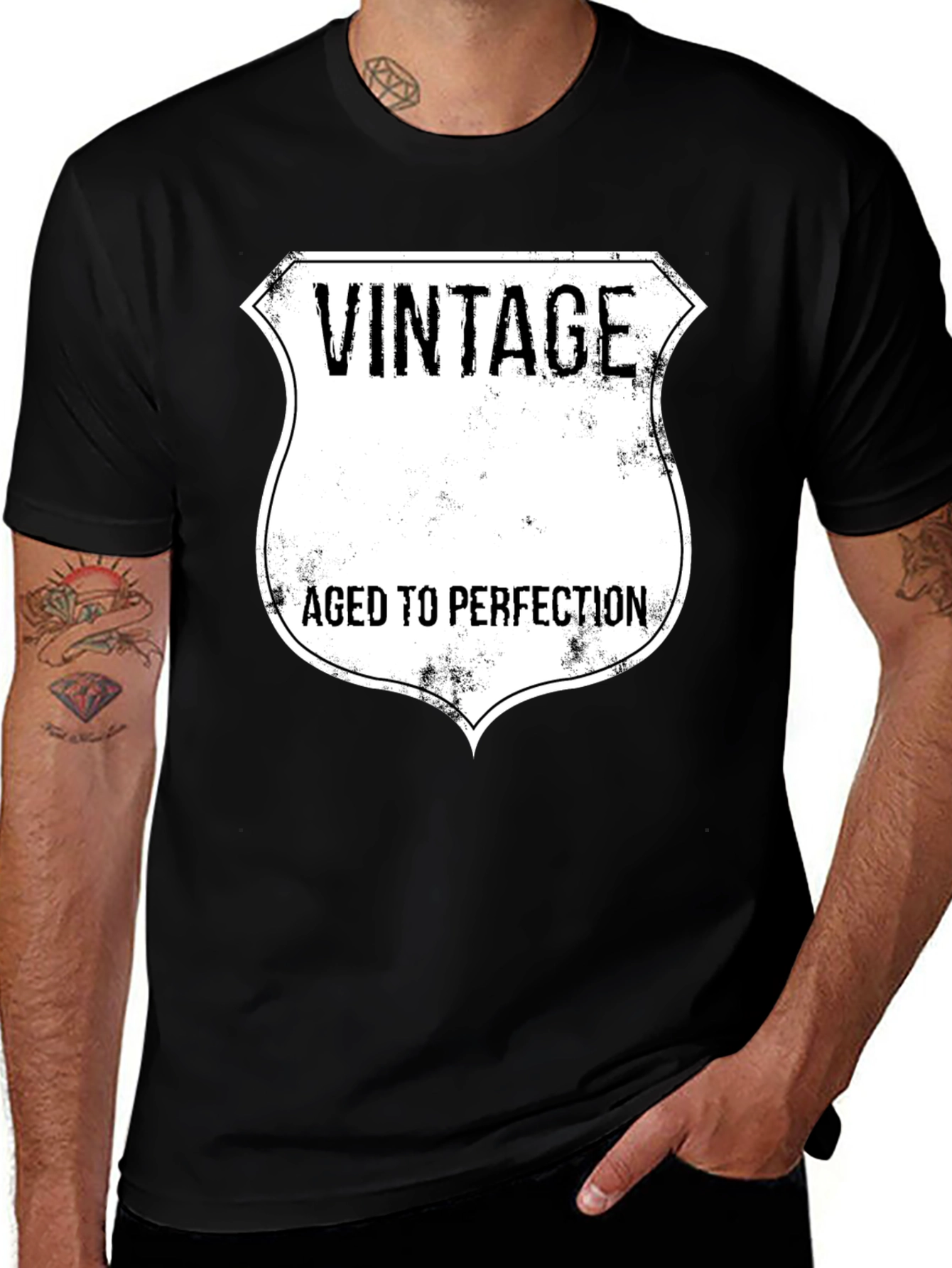 Variant 29 of Vintage Aged to Perfection Black T-Shirt