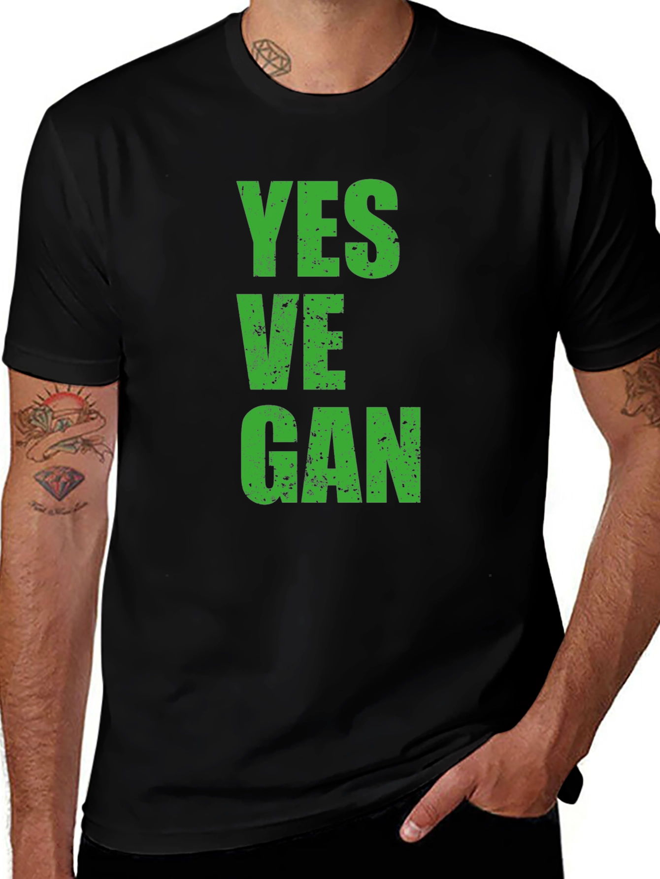 Variant 15 of Yes Vegan Graphic T-Shirt - Black