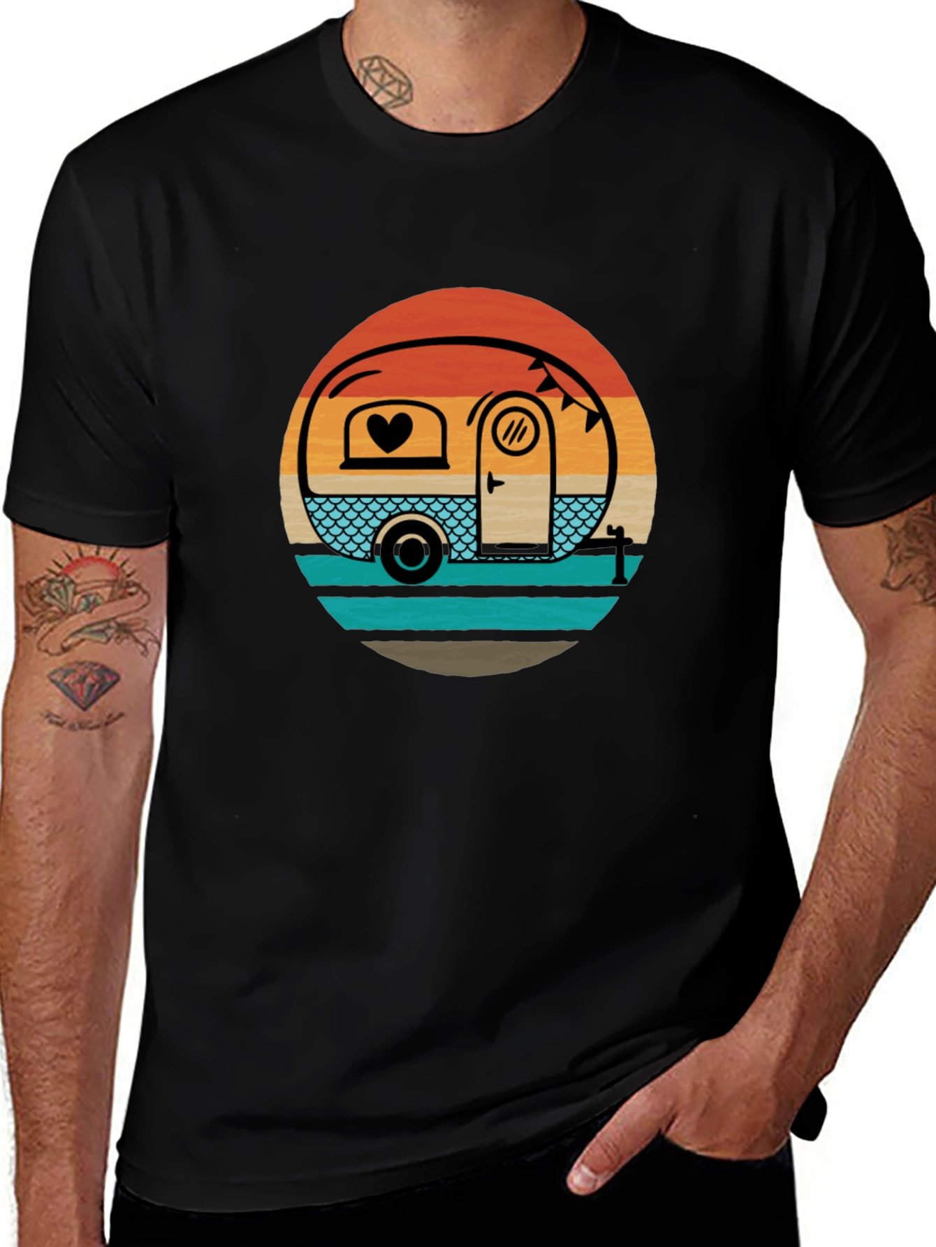 Variant 9 of Retro Camper Sunset Graphic T-Shirt