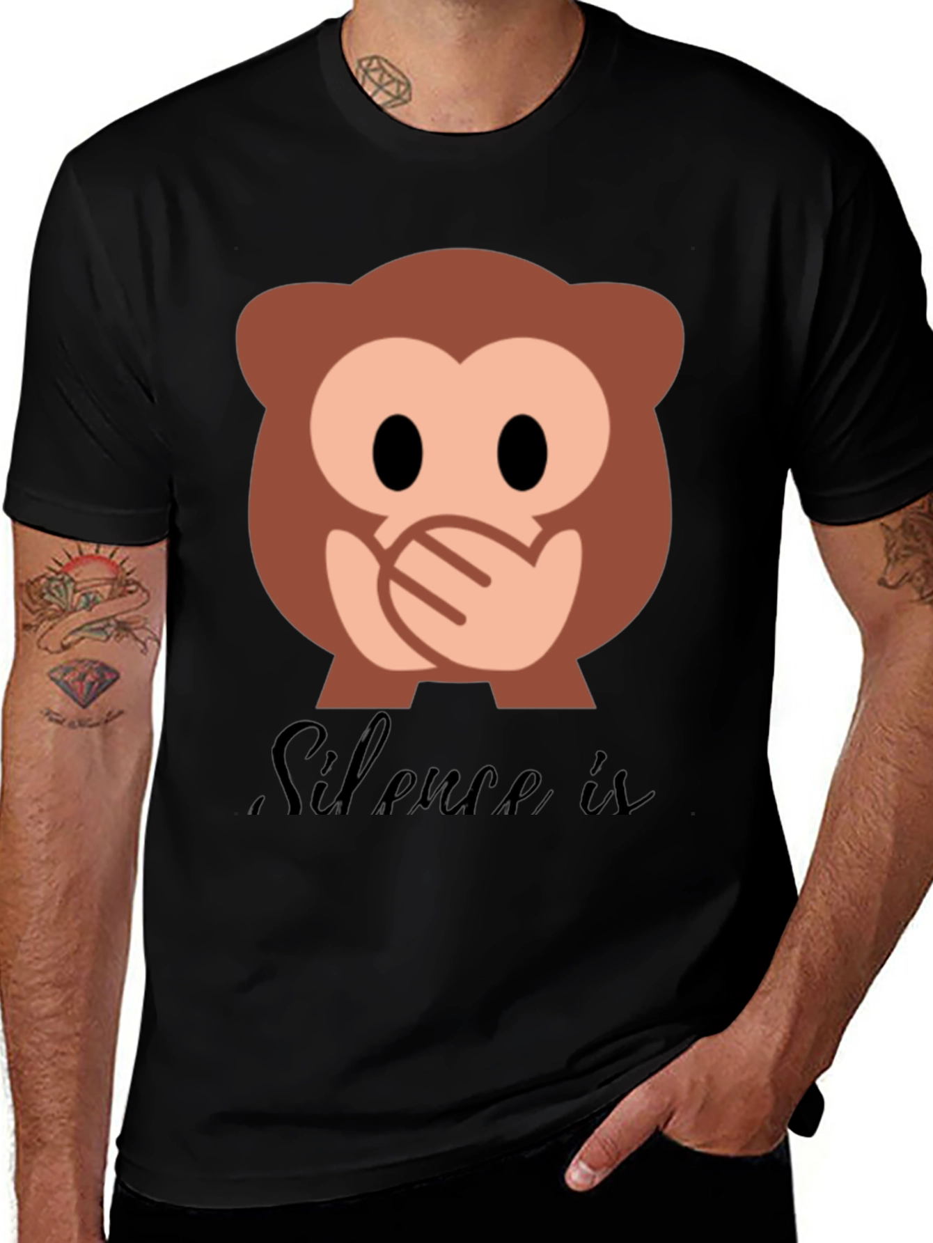 Silence is Golden T-Shirt - Hear No Evil Monkey Tee