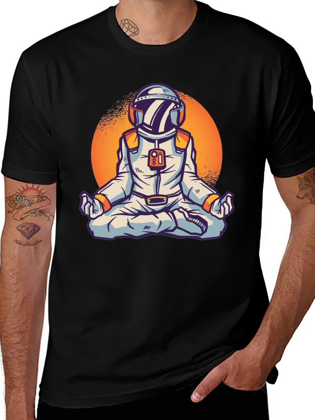 Variant 29 of Meditating Astronaut Graphic Tee - Space Yogi T-Shirt