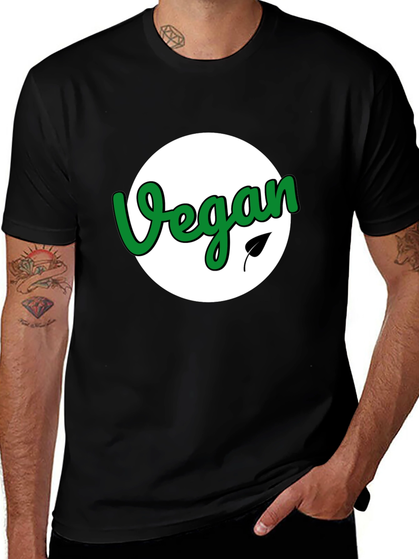 Variant 10 of Vegan T-Shirt - Green Lettering