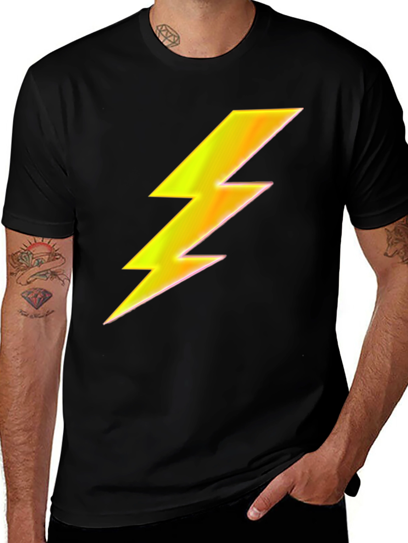 Variant 27 of Lightning Bolt Graphic Tee - Electric Style!