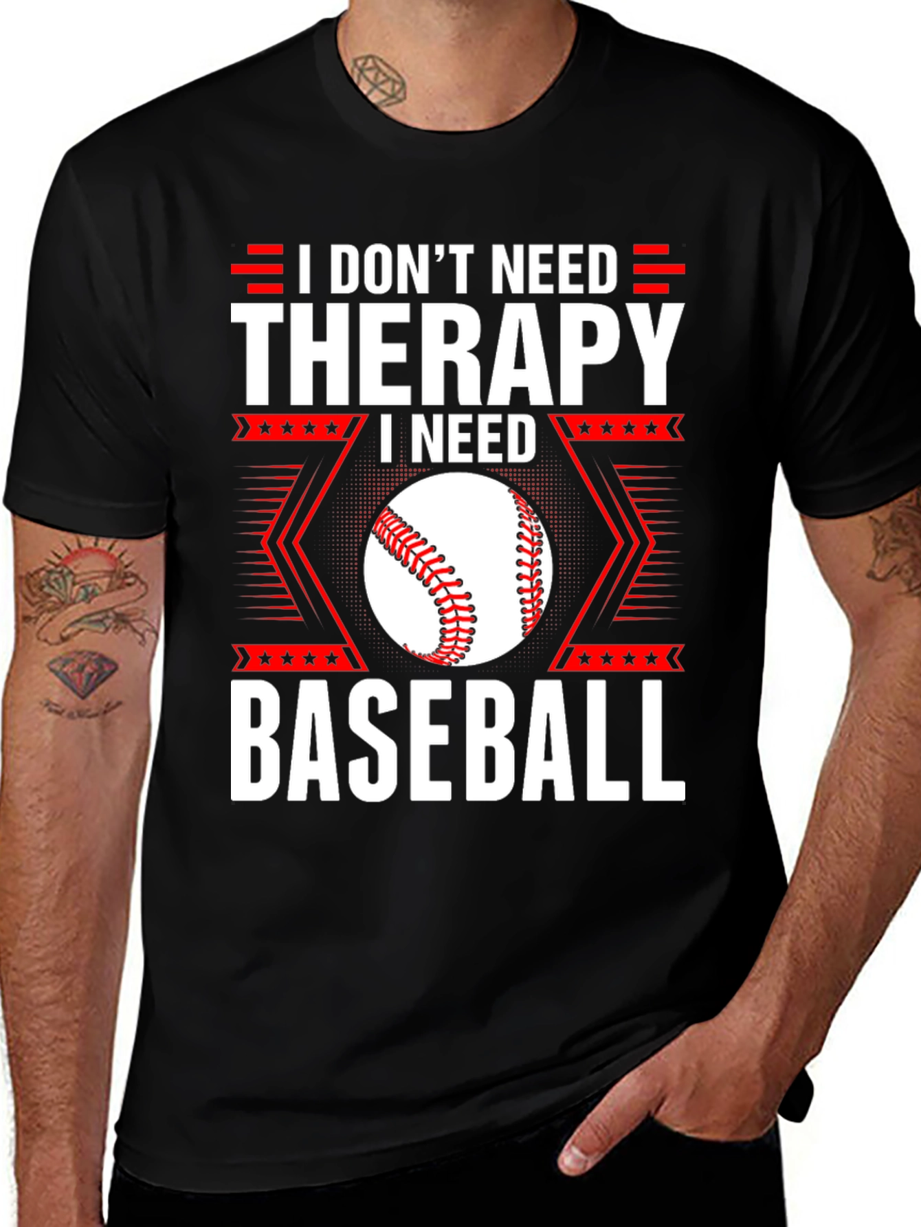 Variant 28 of Baseball Therapy T-Shirt - Funny Sports Tee