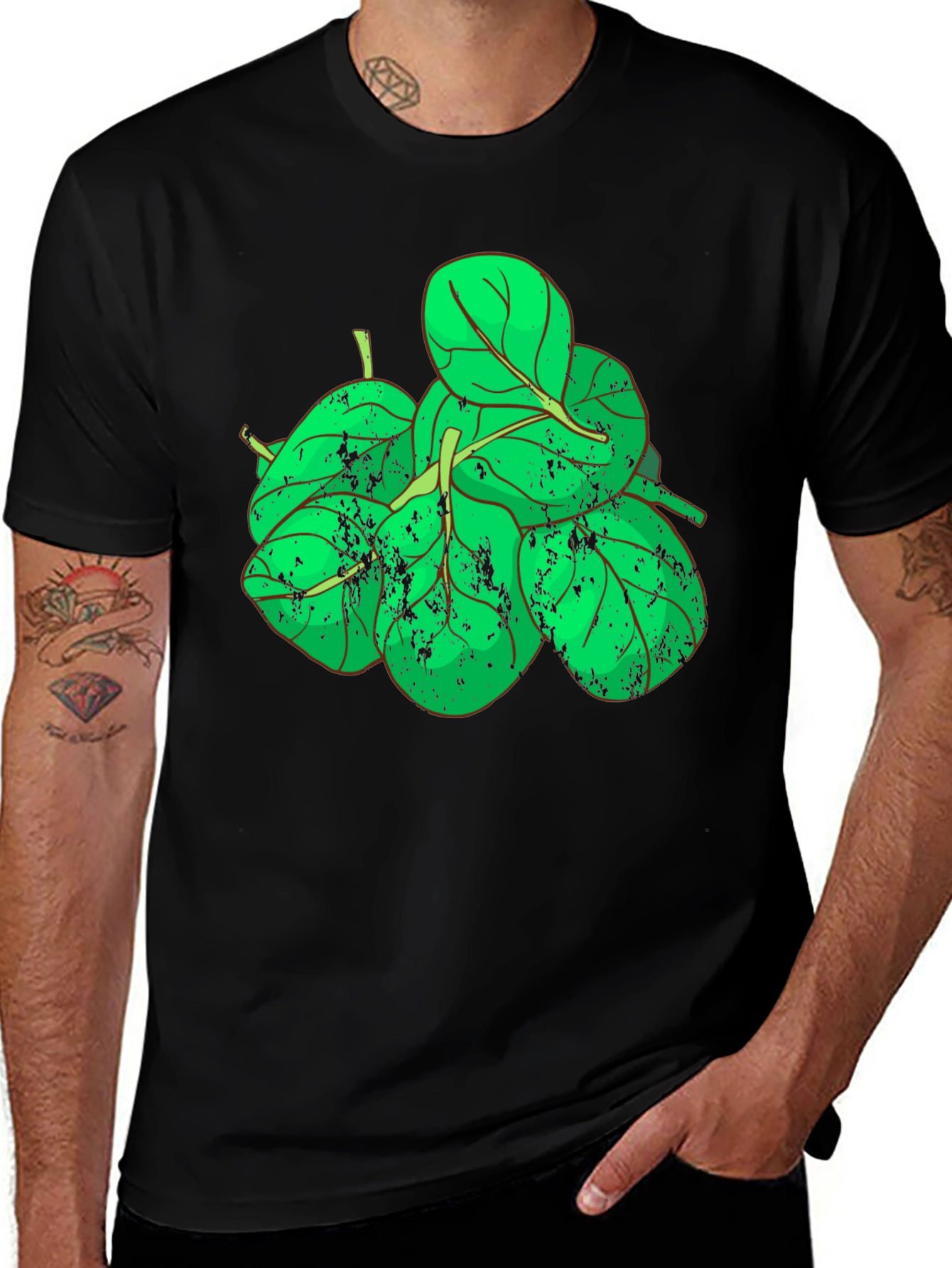 Variant 16 of Spinach Graphic Black T-Shirt