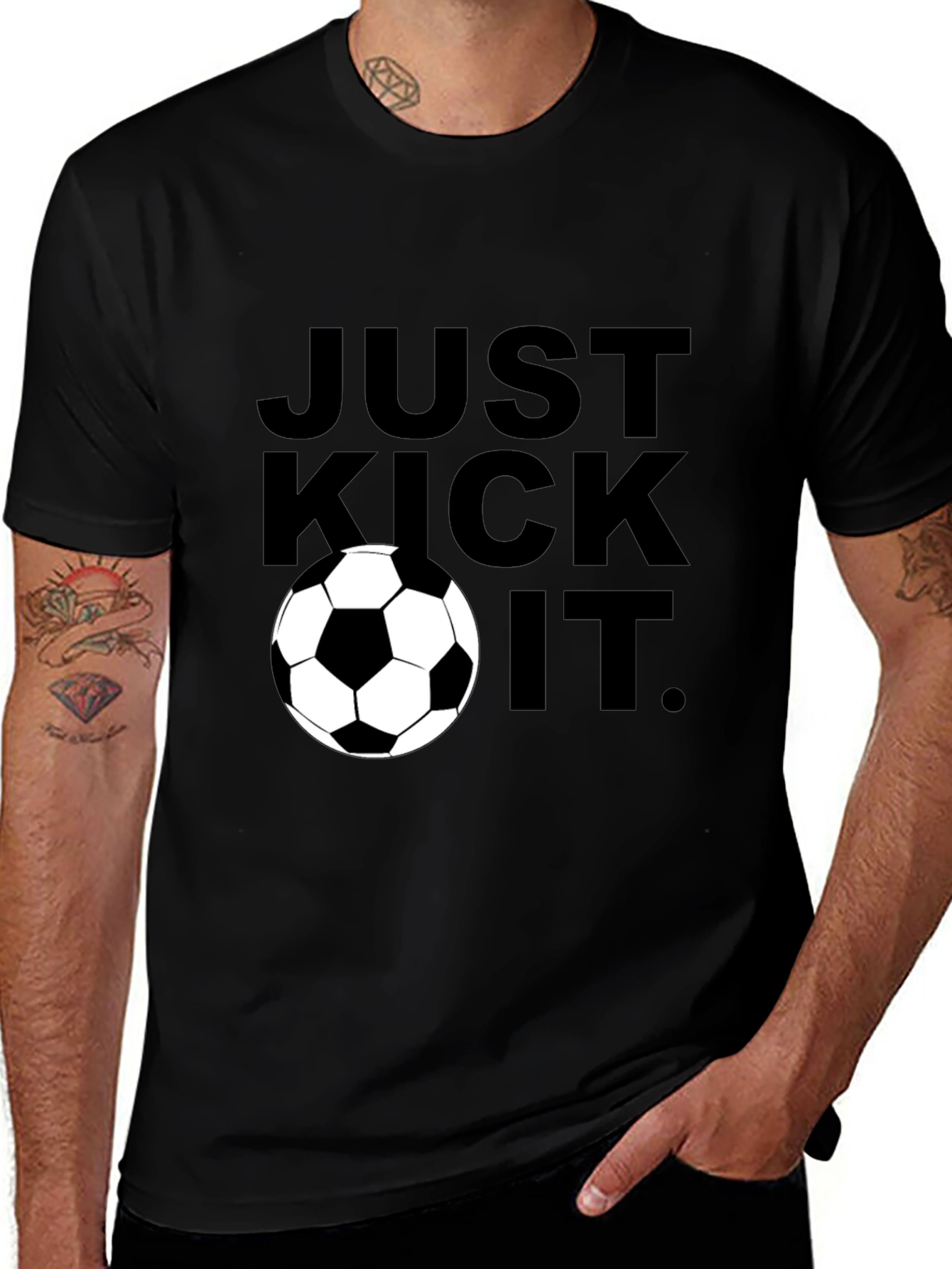 Just Kick It Graphic Tee - Soccer Ball Design