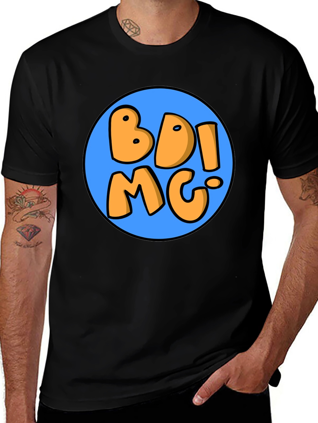 Variant 14 of BDIMG Cartoon Graphic T-Shirt - Men's Black Tee