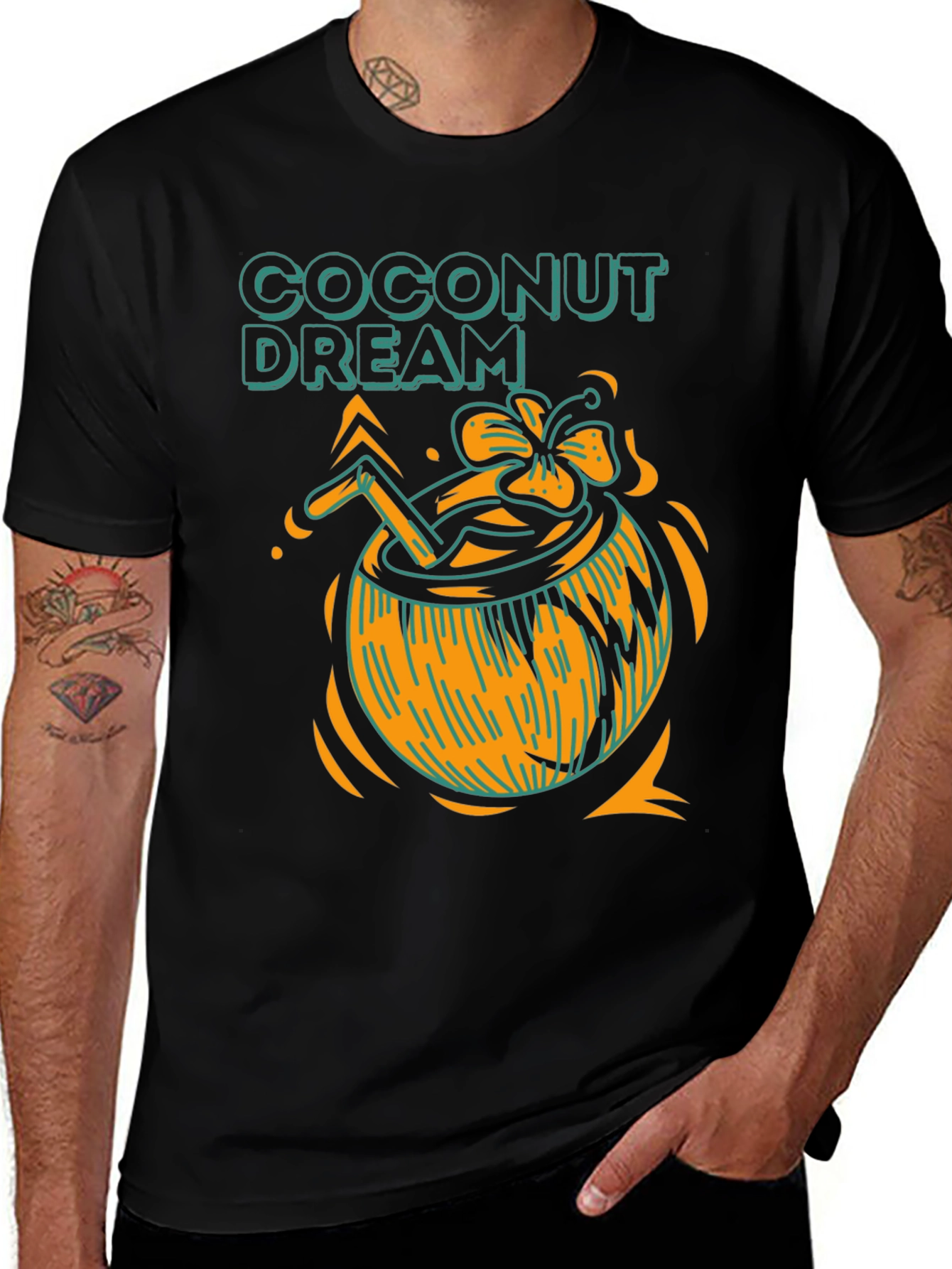 Variant 19 of Coconut Dream Graphic Tee - Tropical Vibes!