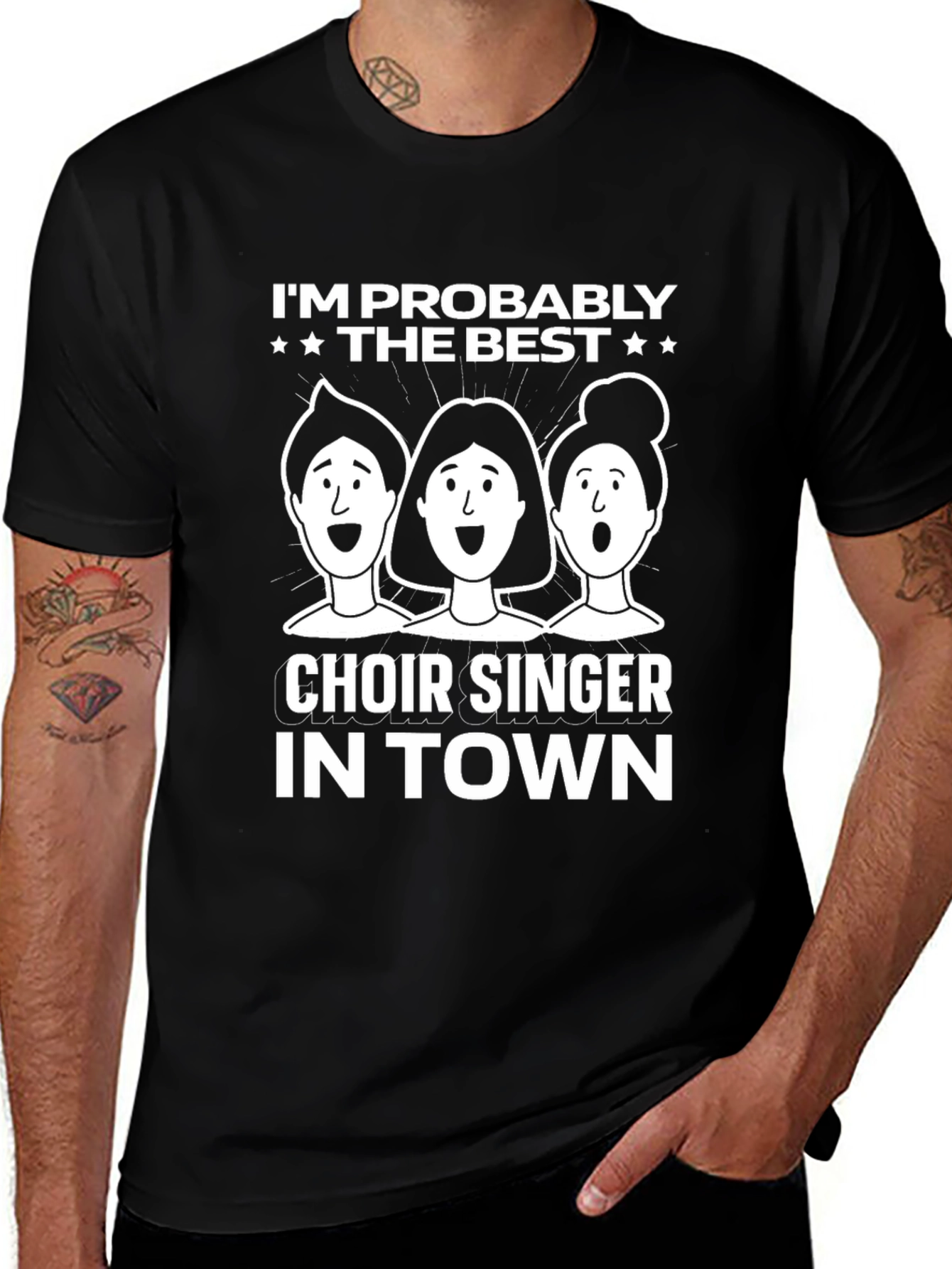 Variant 20 of Best Choir Singer T-Shirt - Black Graphic Tee