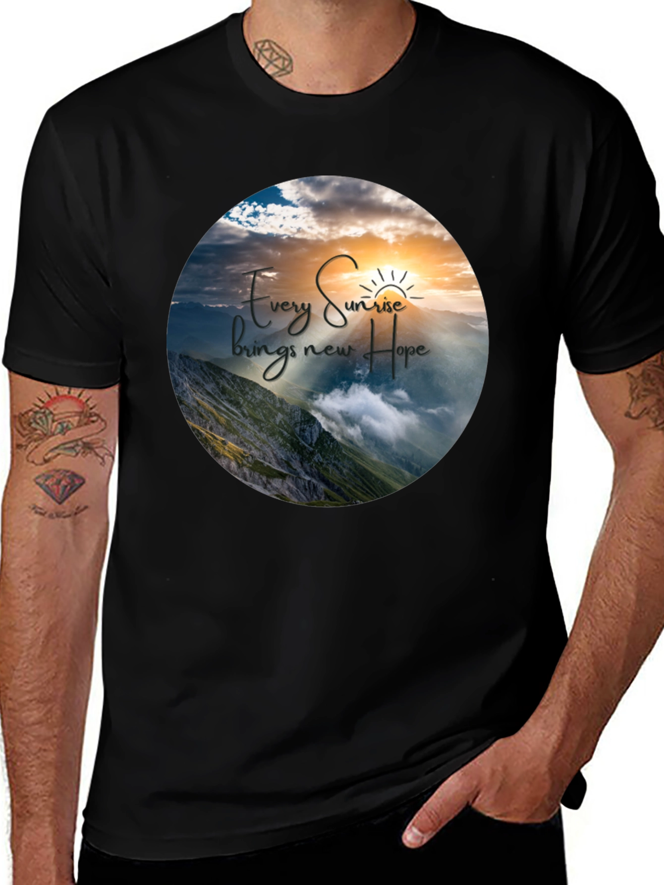 Variant 5 of Sunrise Hope Graphic T-Shirt - Inspiring Nature Design