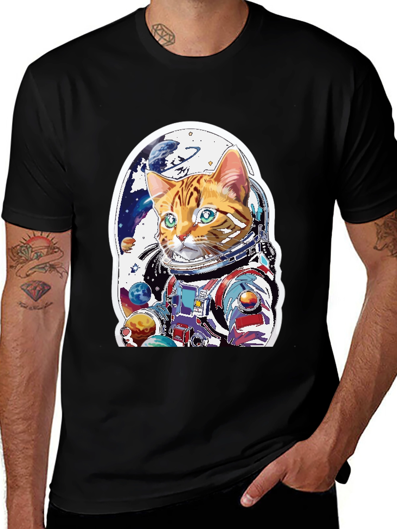 Variant 20 of Cat Astronaut T-Shirt - Space Explorer Kitty Tee