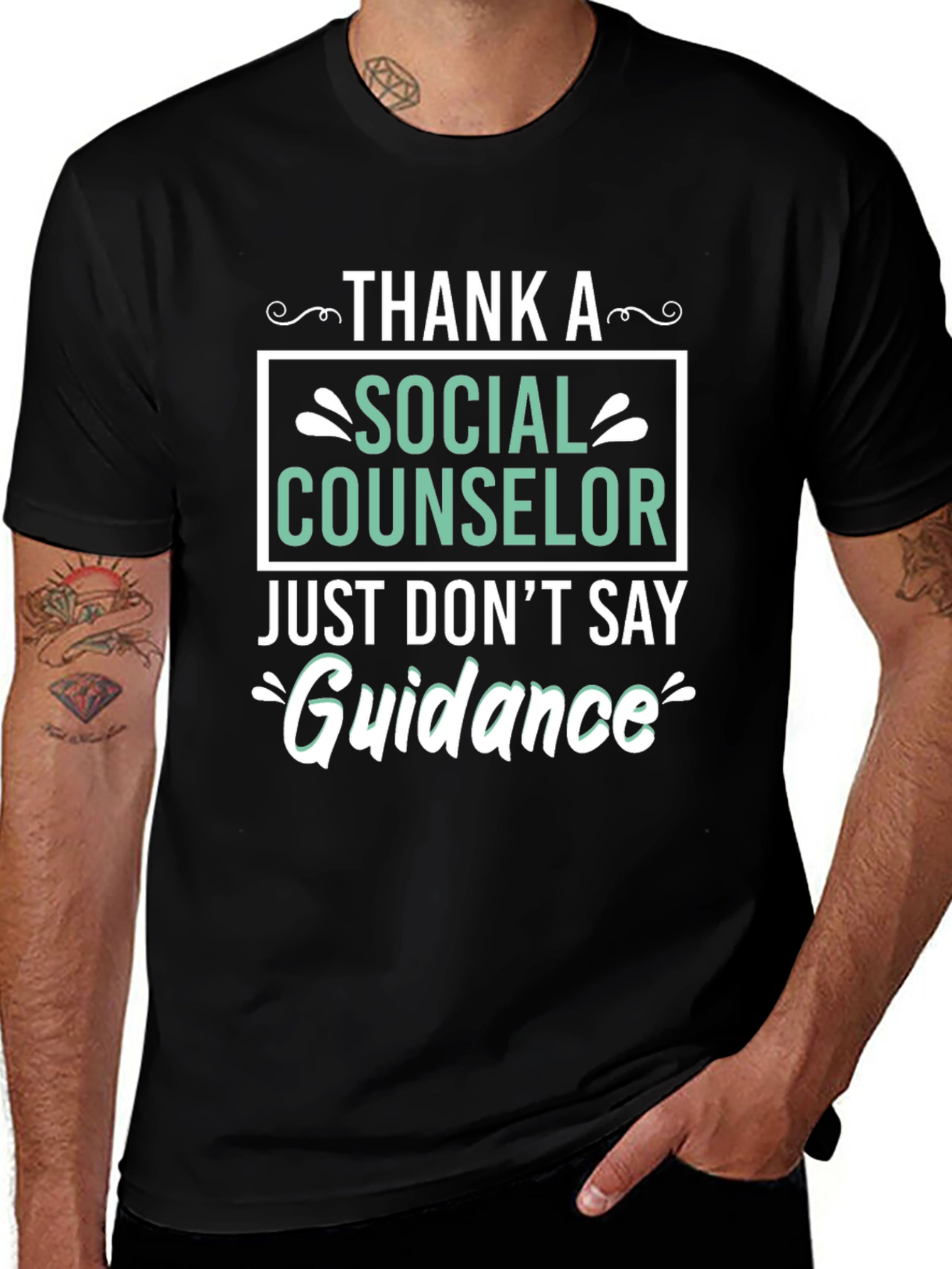 Thank a Social Counselor Black T-Shirt