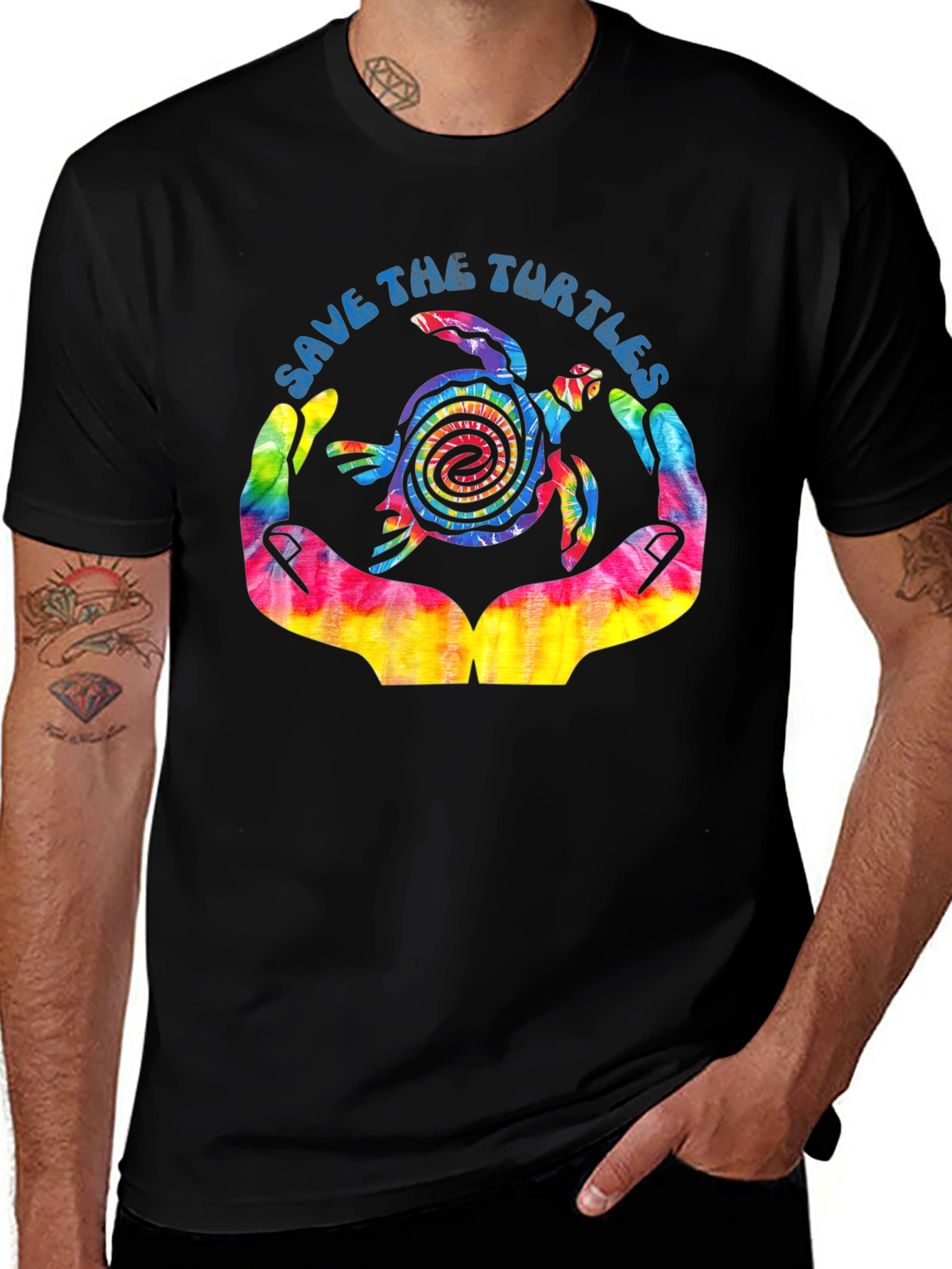 Variant 27 of Save The Turtles Tie-Dye Graphic Tee