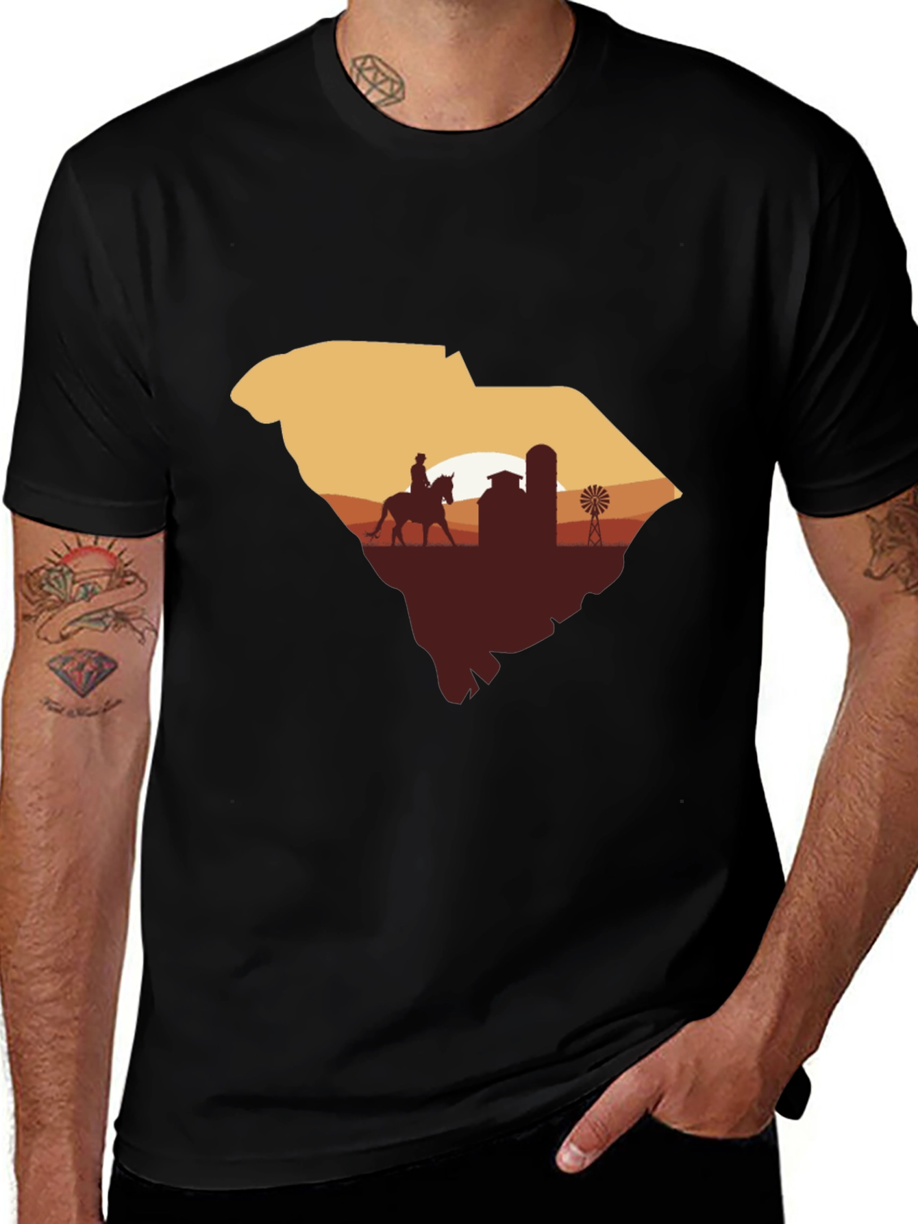 Variant 28 of South Carolina Farm Silhouette Graphic Tee
