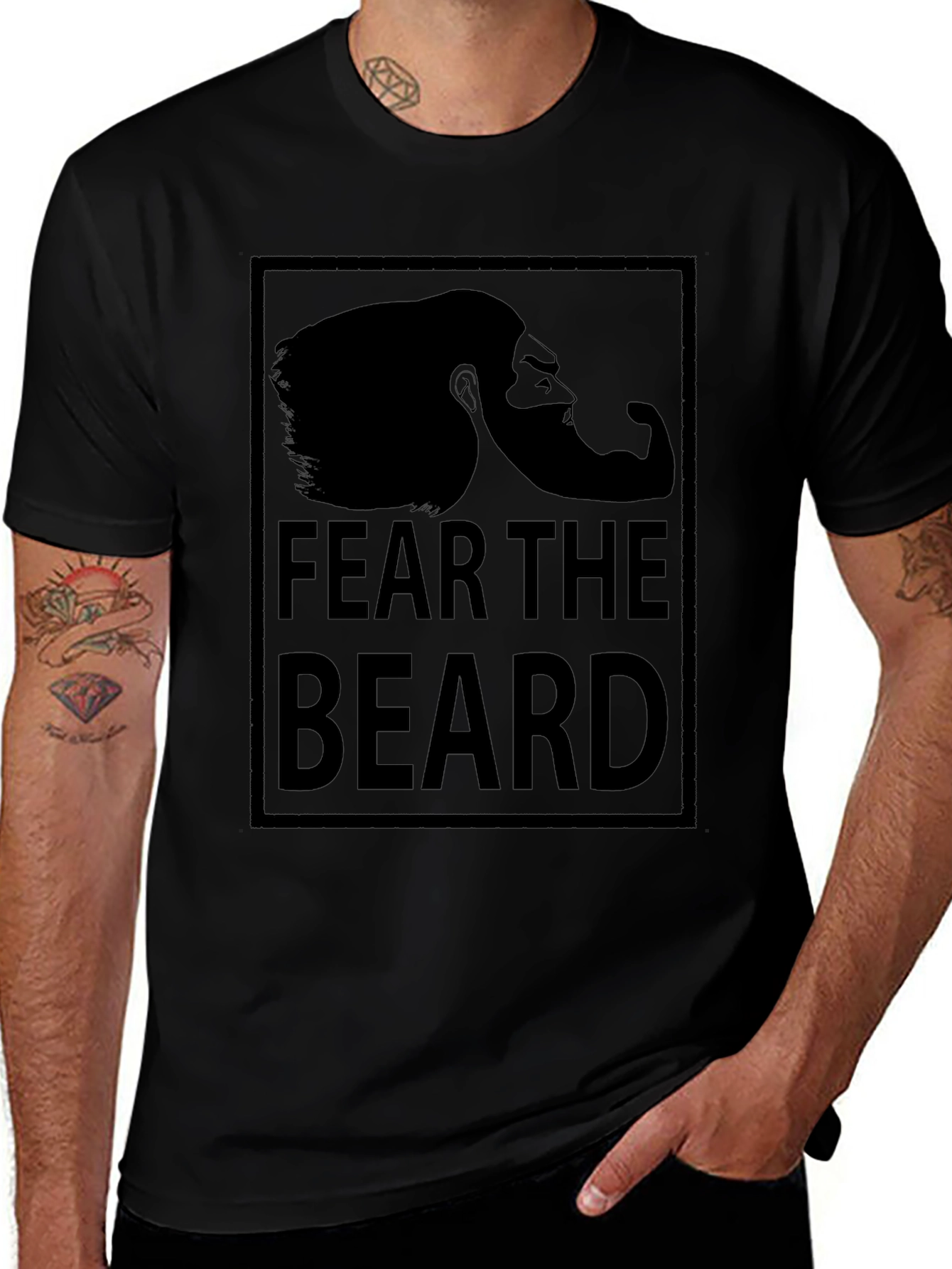 Variant 27 of Fear the Beard Graphic Print T-Shirt