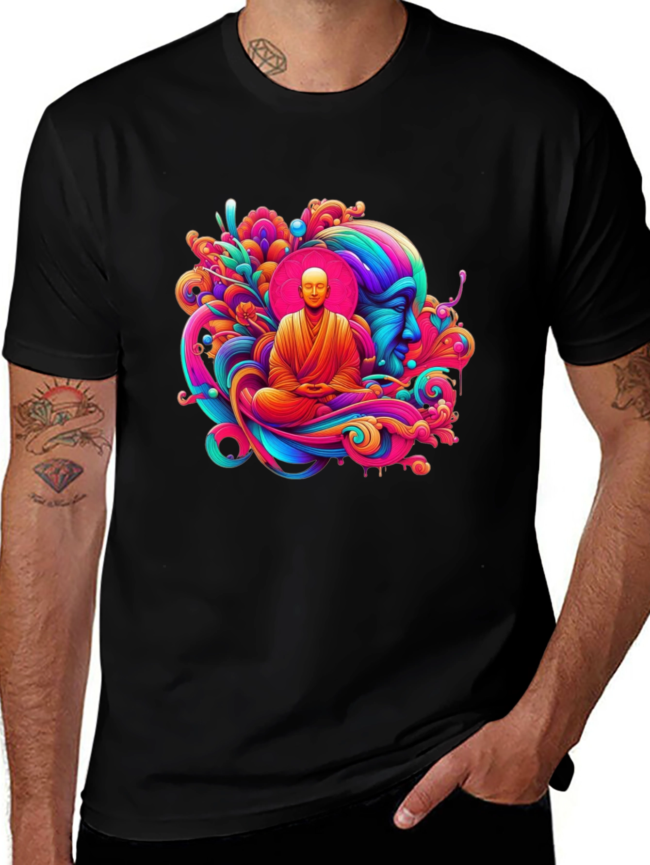 Variant 9 of Psychedelic Buddha Graphic Tee - Spiritual Art Shirt