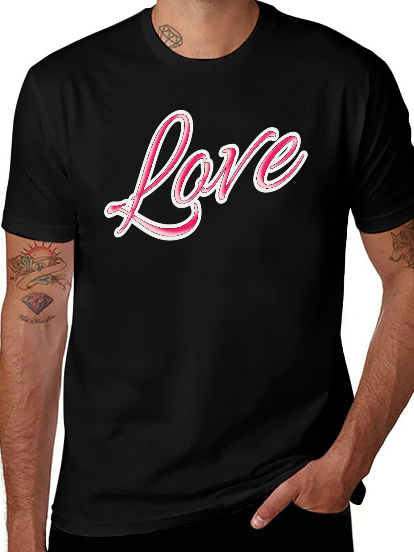Variant 22 of Love Graphic Print Black T-Shirt