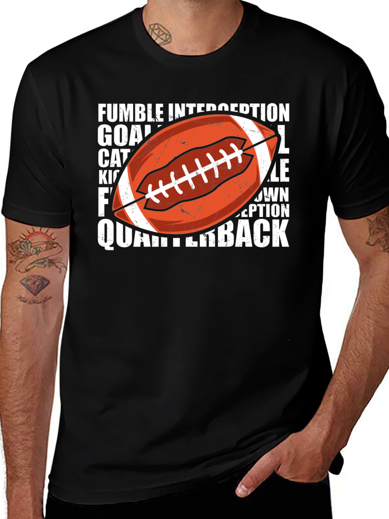 Variant 25 of Football Word Art Graphic T-Shirt