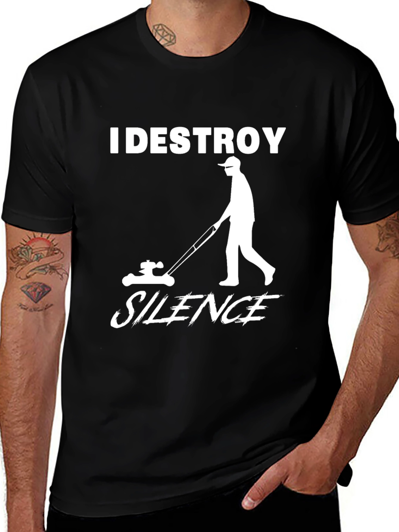 Variant 30 of I Destroy Silence Lawn Mowing T-Shirt