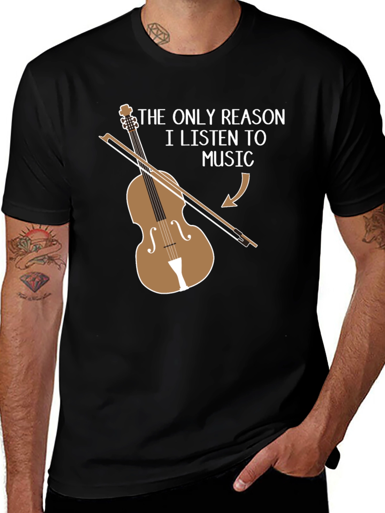 Variant 20 of Musician's Humorous T-Shirt: Violinist's Reason to Listen