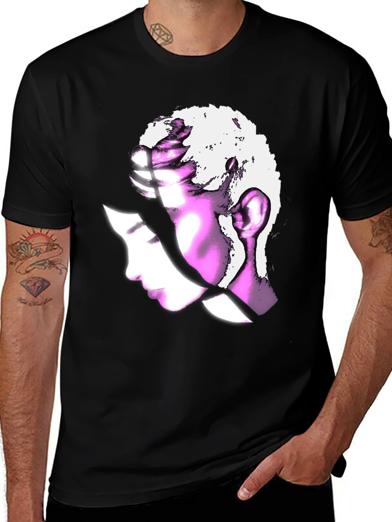 Variant 8 of Abstract Woman Graphic Black T-Shirt