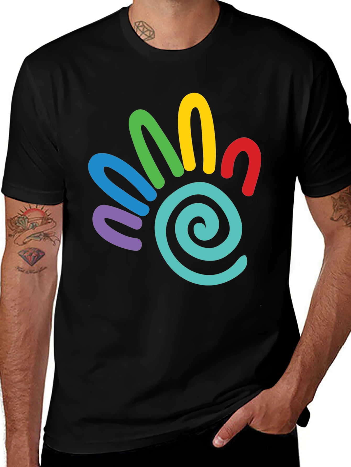 Colorful Hand Graphic T-Shirt