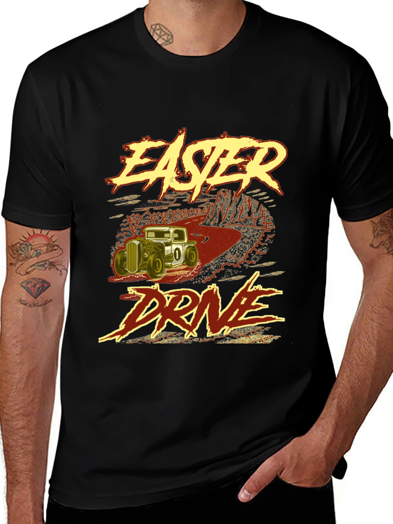 Variant 21 of Easter Drive Graphic Tee - Retro Car Design