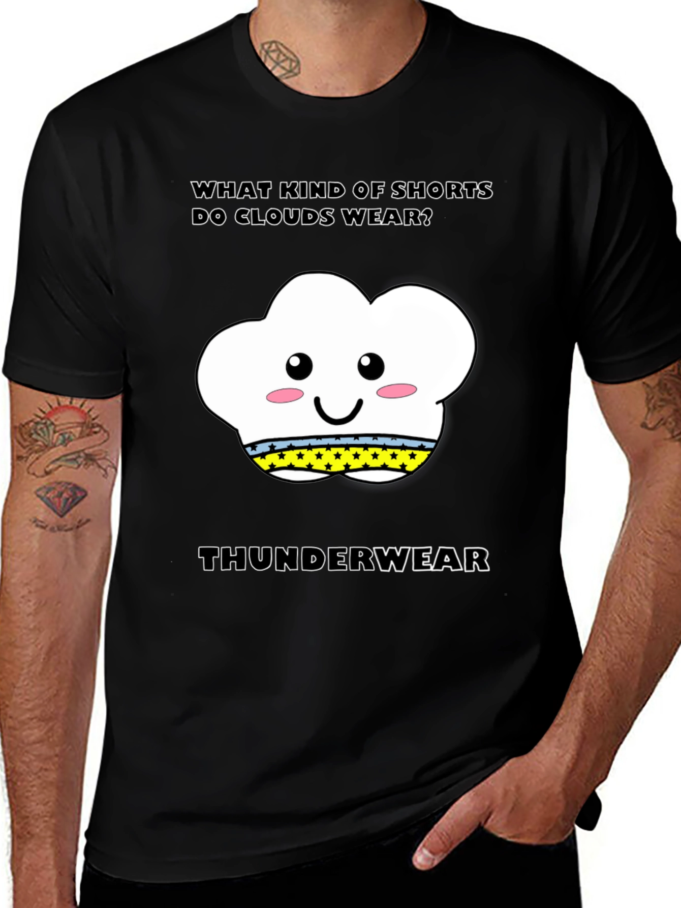 Variant 19 of Cloud Thunderwear T-Shirt: Funny Weather Pun Tee