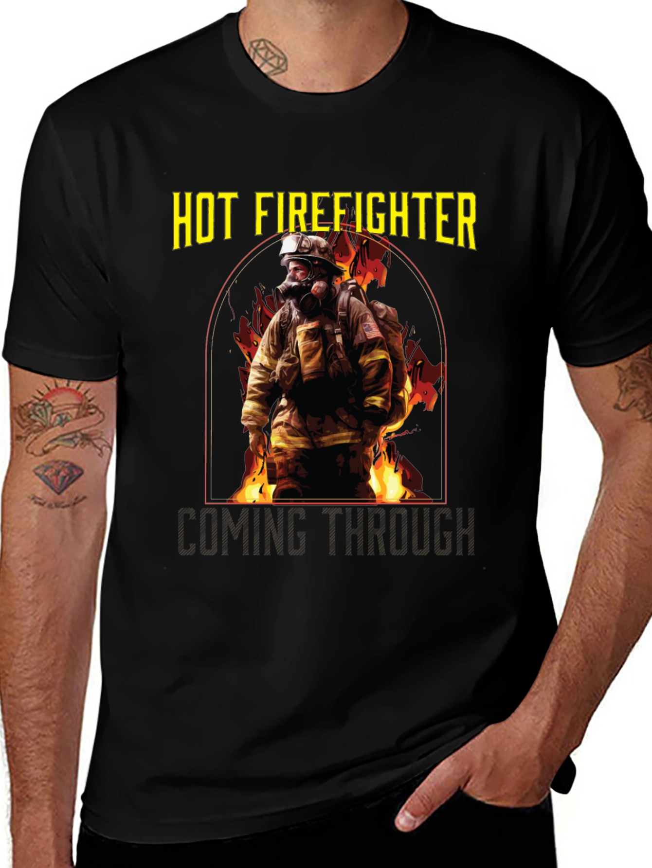 Variant 2 of Hot Firefighter T-Shirt - Rescue Hero Tee