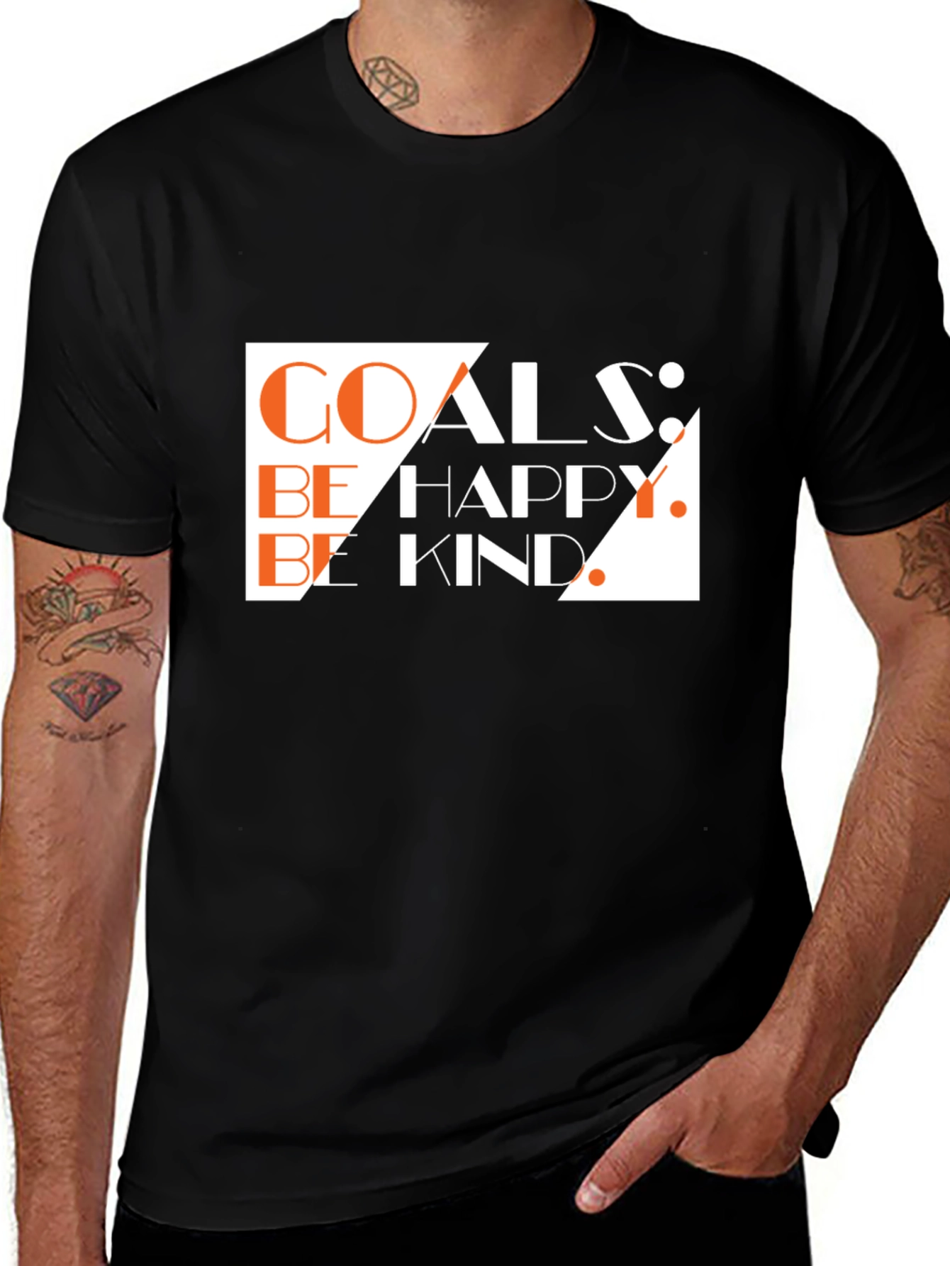 Variant 15 of Goals Be Happy Be Kind Graphic Tee
