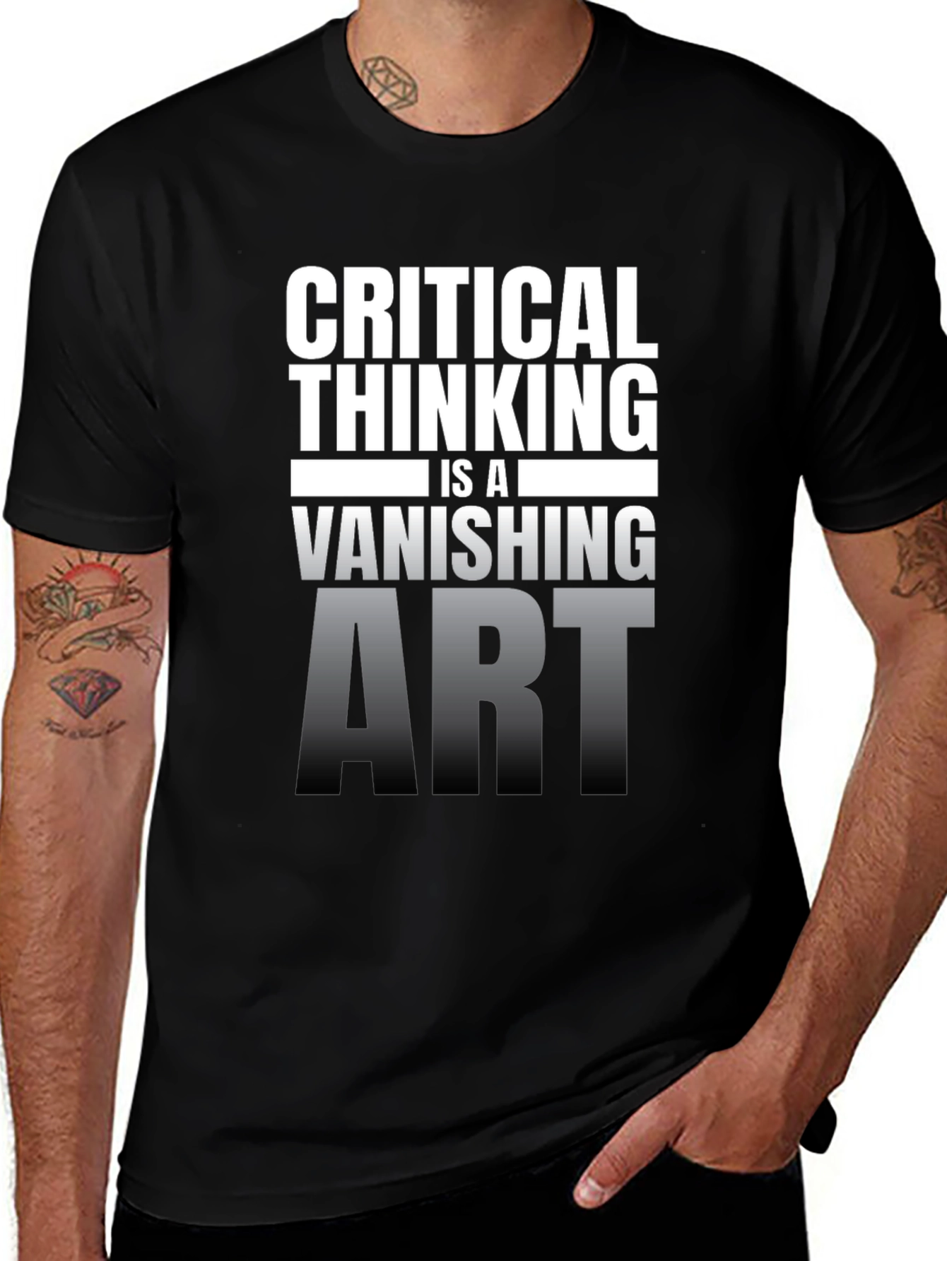 Variant 17 of Critical Thinking Vanishing Art Graphic T-Shirt