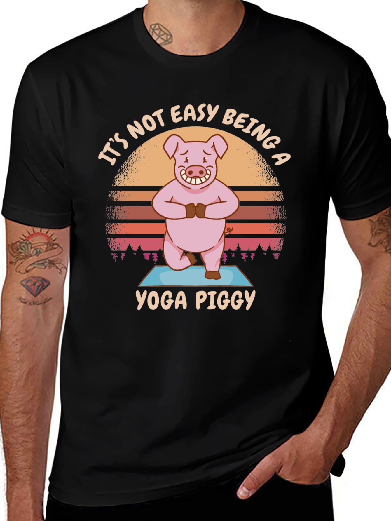 Variant 20 of Yoga Piggy T-Shirt - Funny Cartoon Pig Tee
