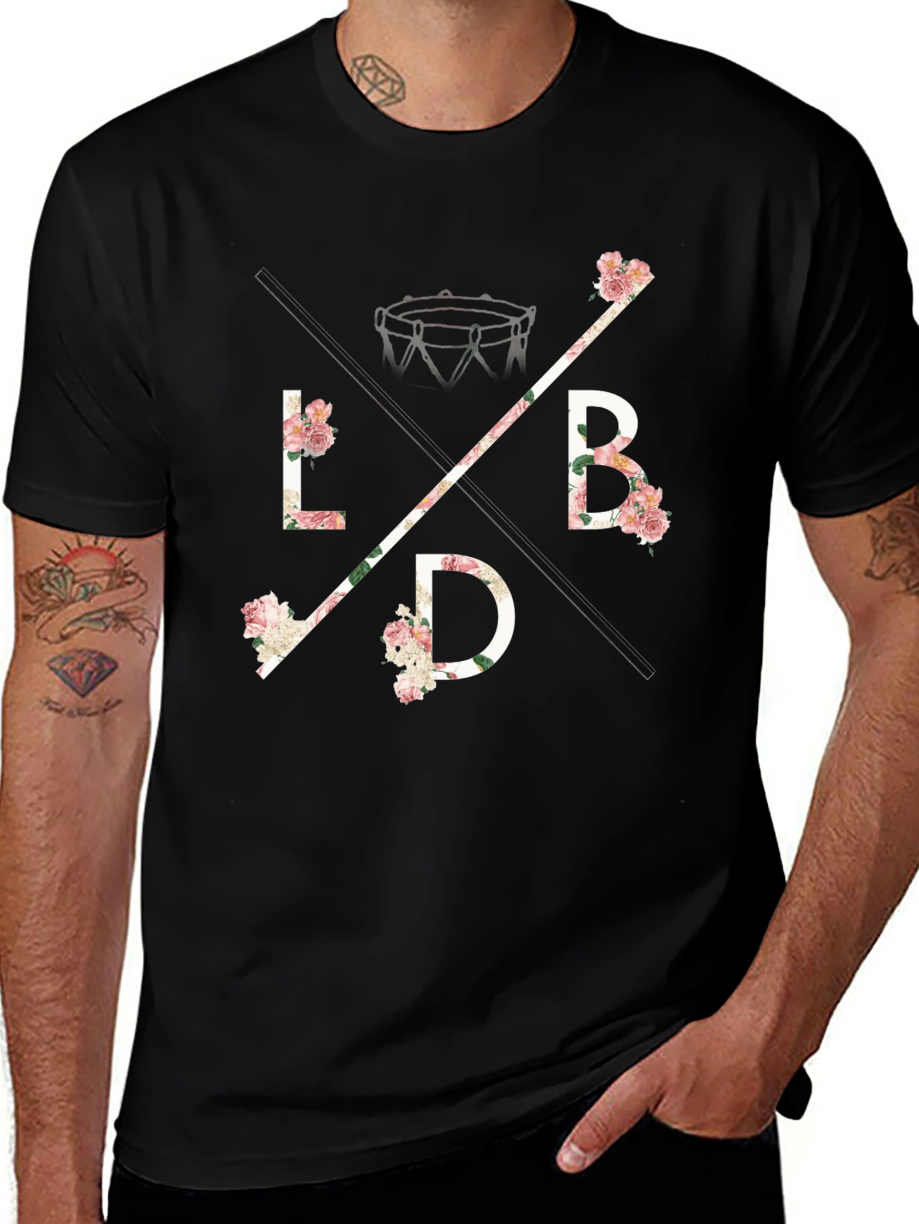 Variant 6 of Floral LBD Graphic Tee - Black