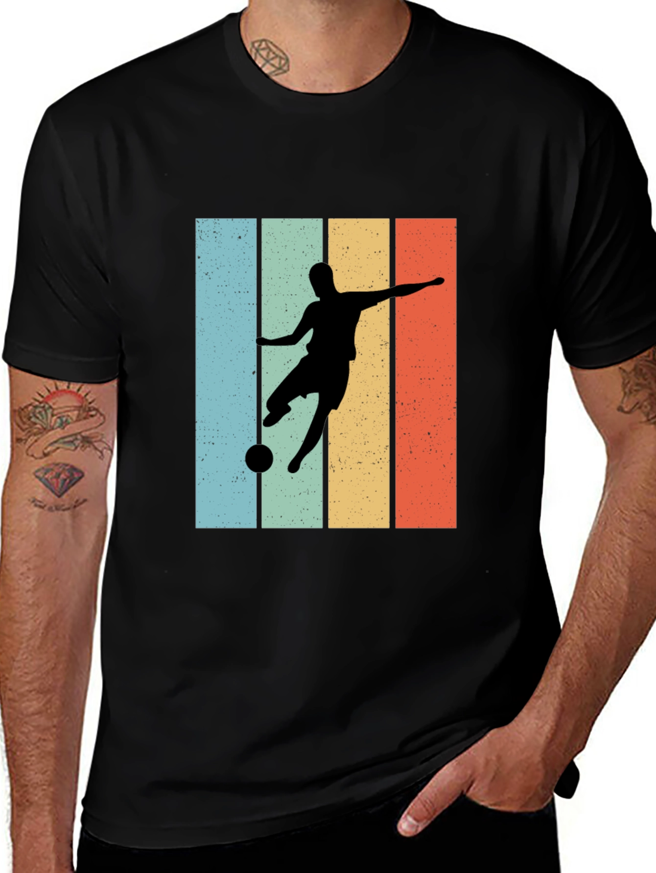 Variant 8 of Retro Soccer Player Graphic Tee - Cool Casual Style