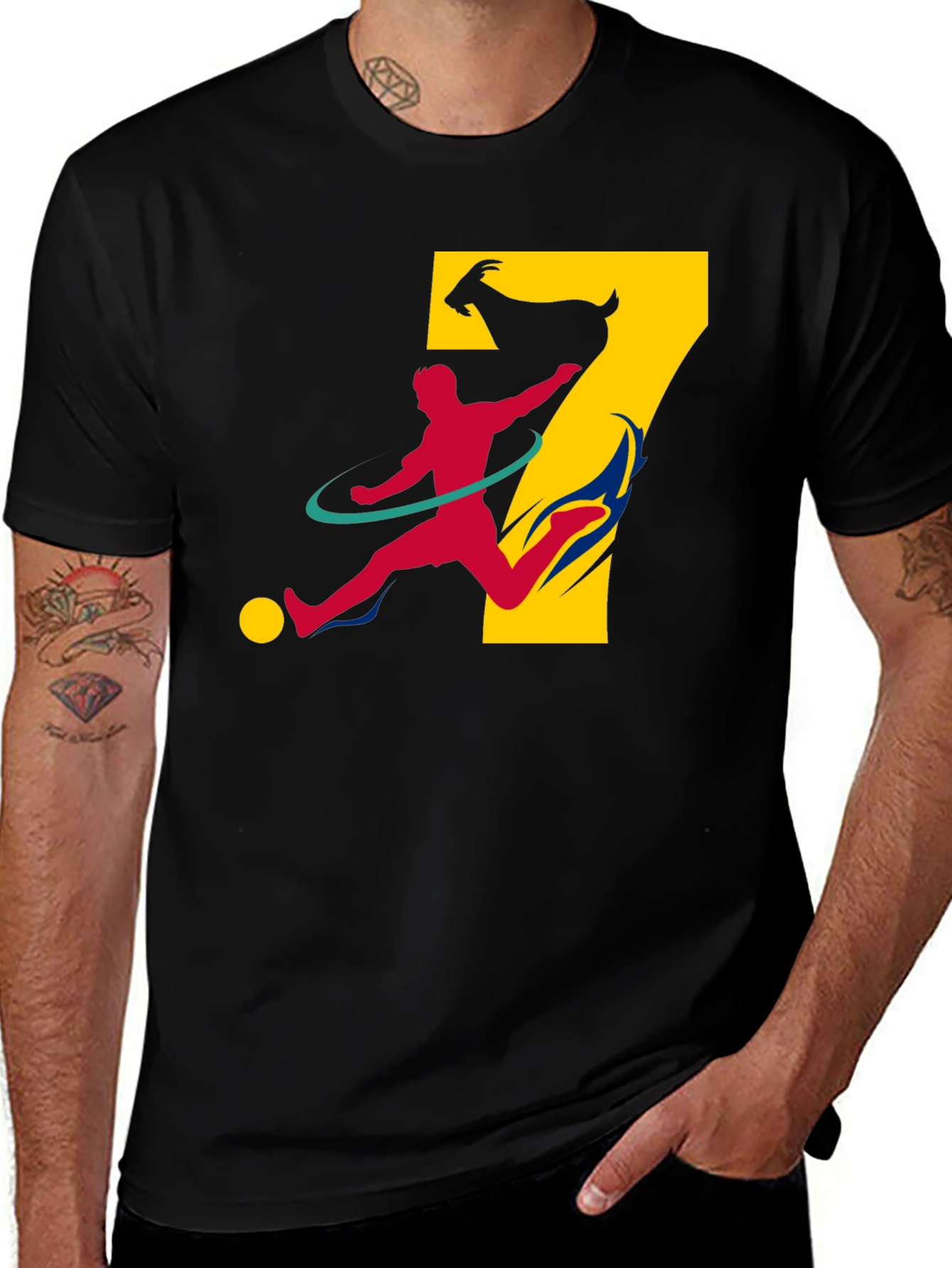 Variant 17 of Number 7 Soccer GOAT T-Shirt