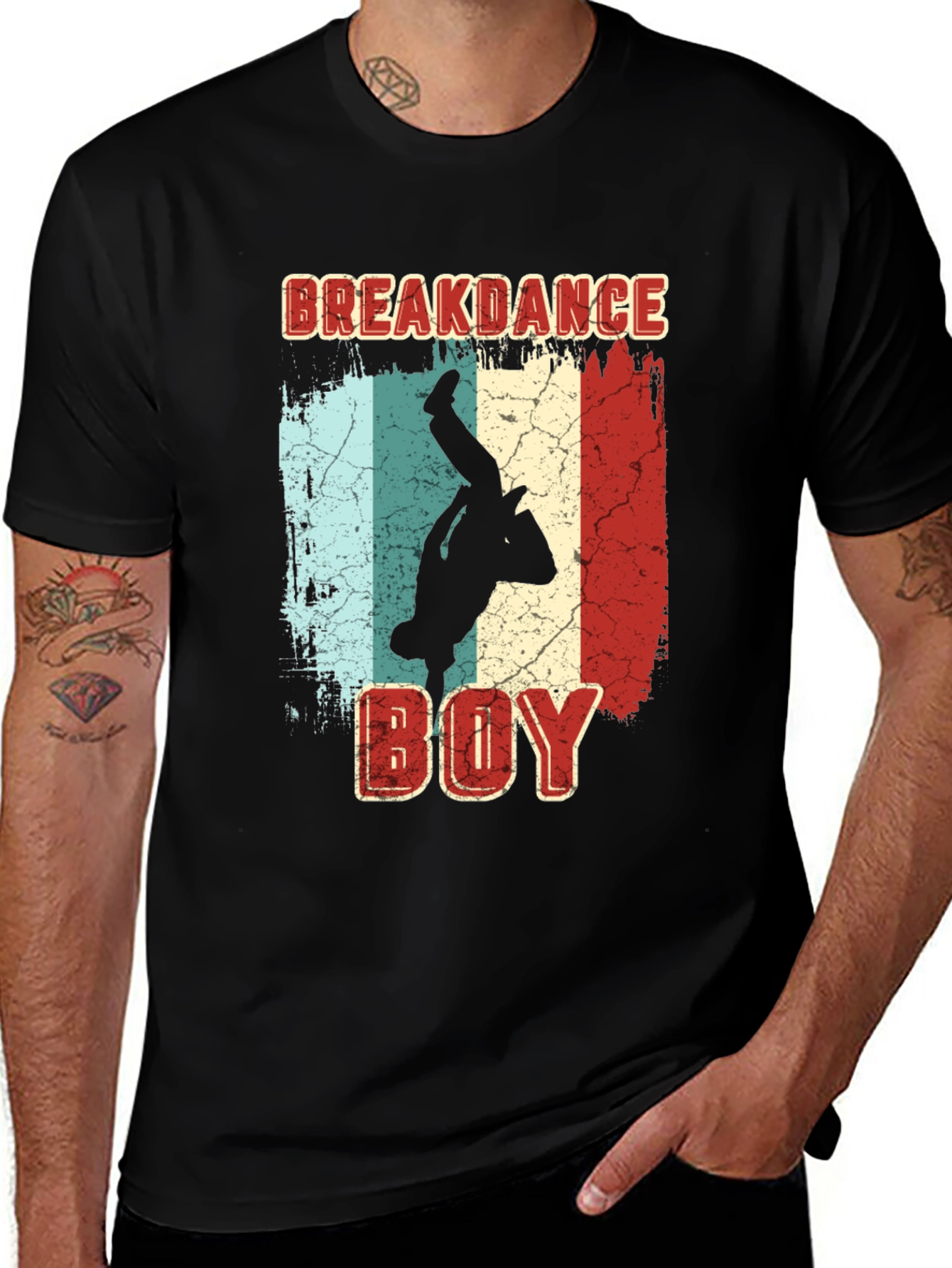 Variant 26 of Breakdance Boy Graphic T-Shirt Cool Retro Design