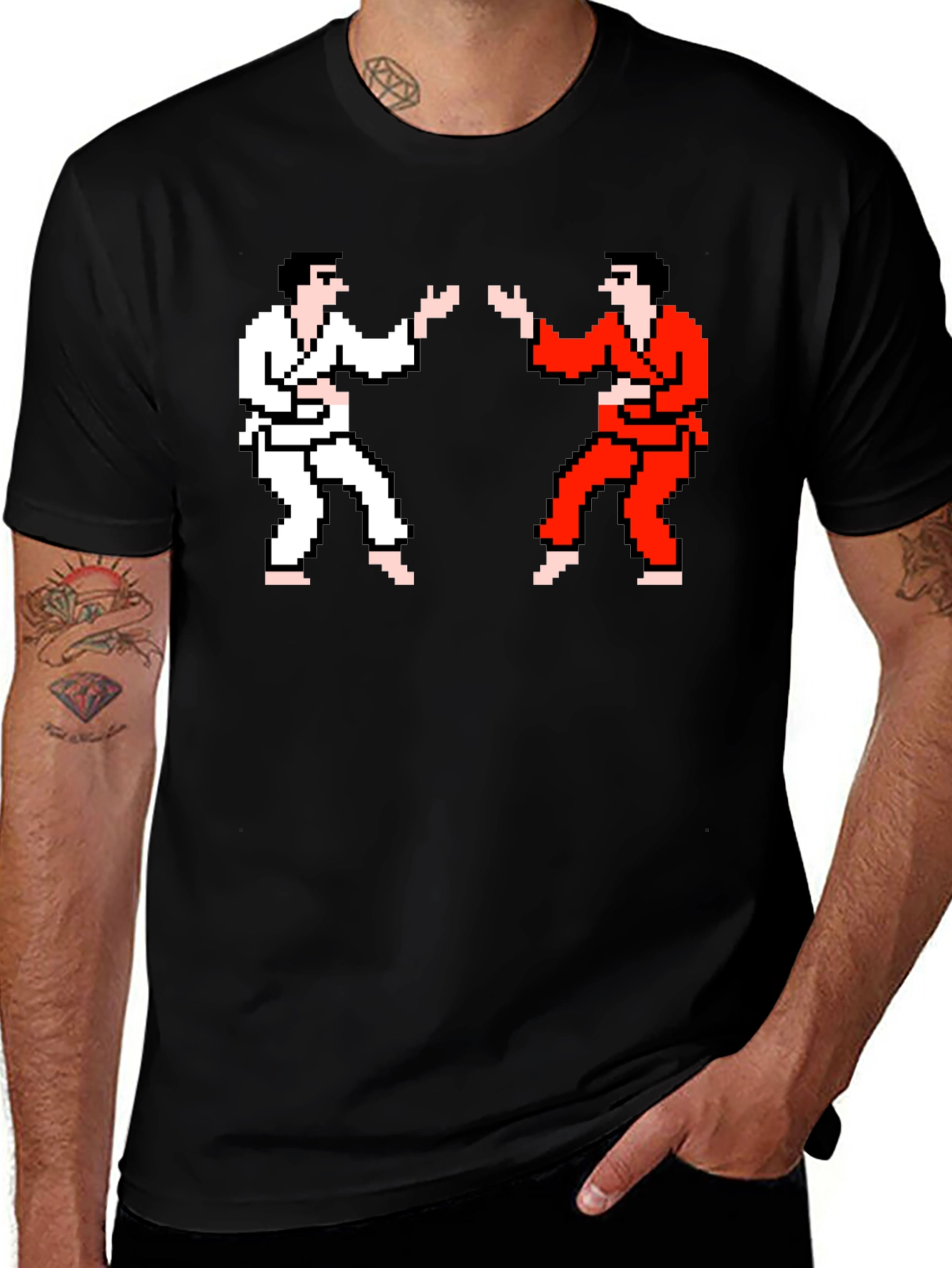Variant 14 of Pixel Karate Fighter T-Shirt - Black