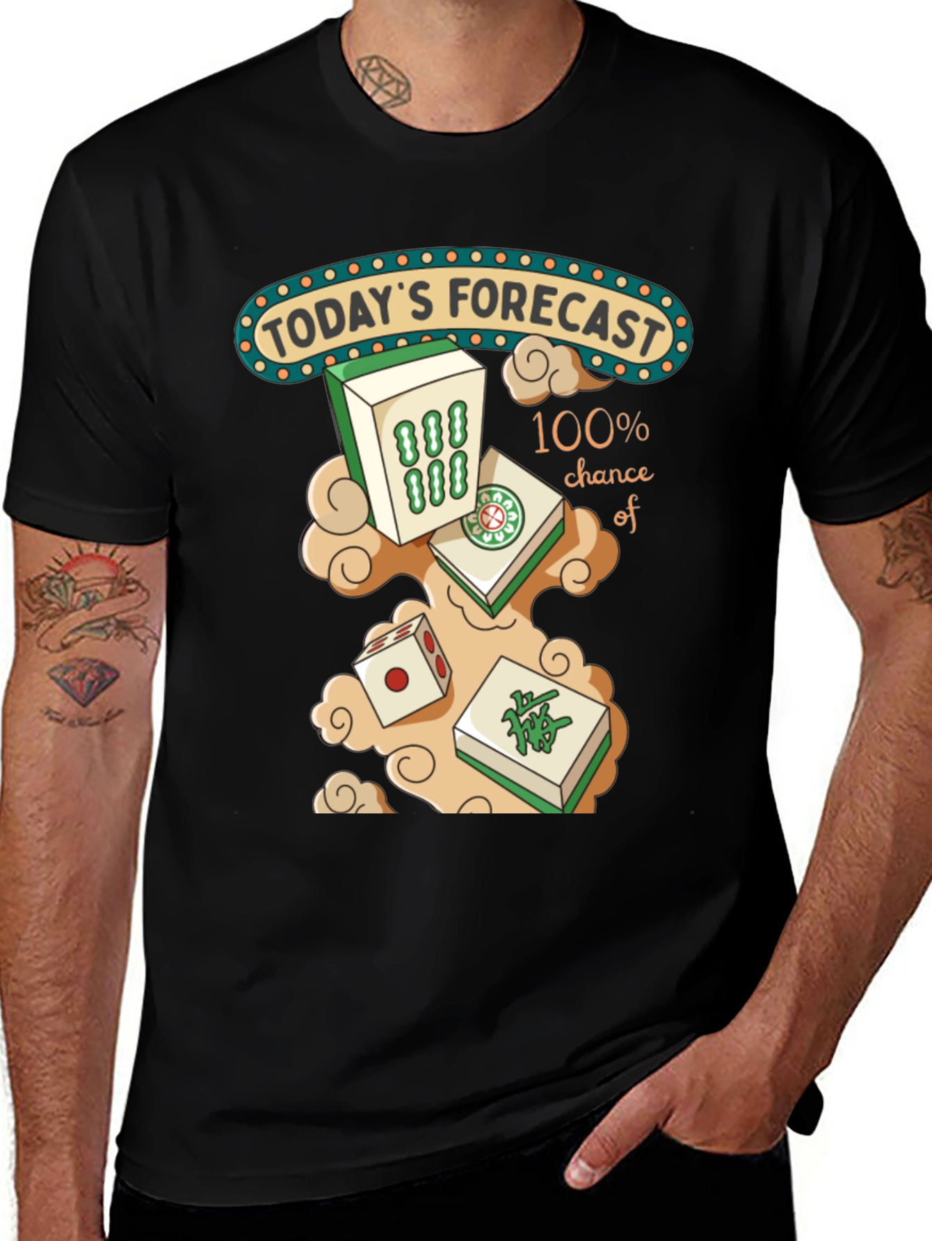 Lucky Mahjong Forecast Graphic Tee