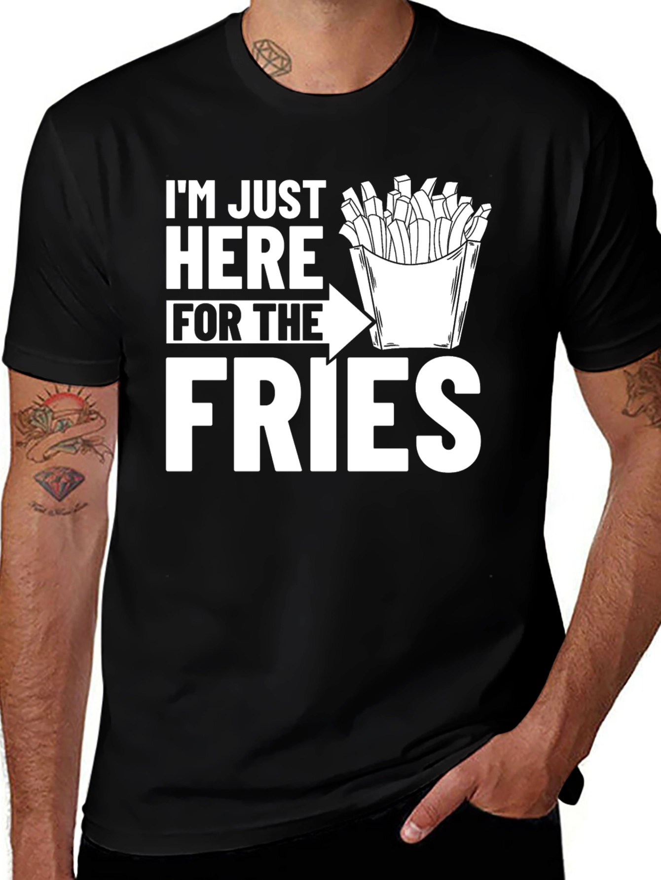 Variant 12 of Funny Fries T-Shirt - I'm Just Here For The Fries