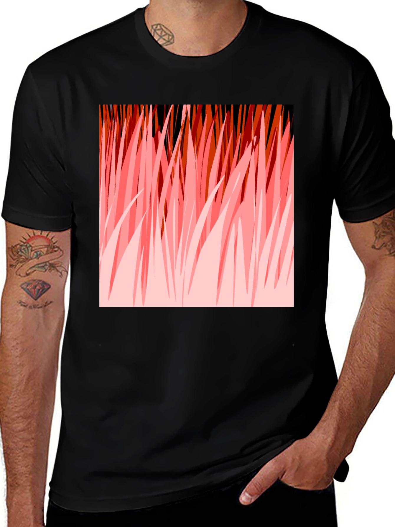 Variant 8 of Abstract Graphic Print Black T-Shirt