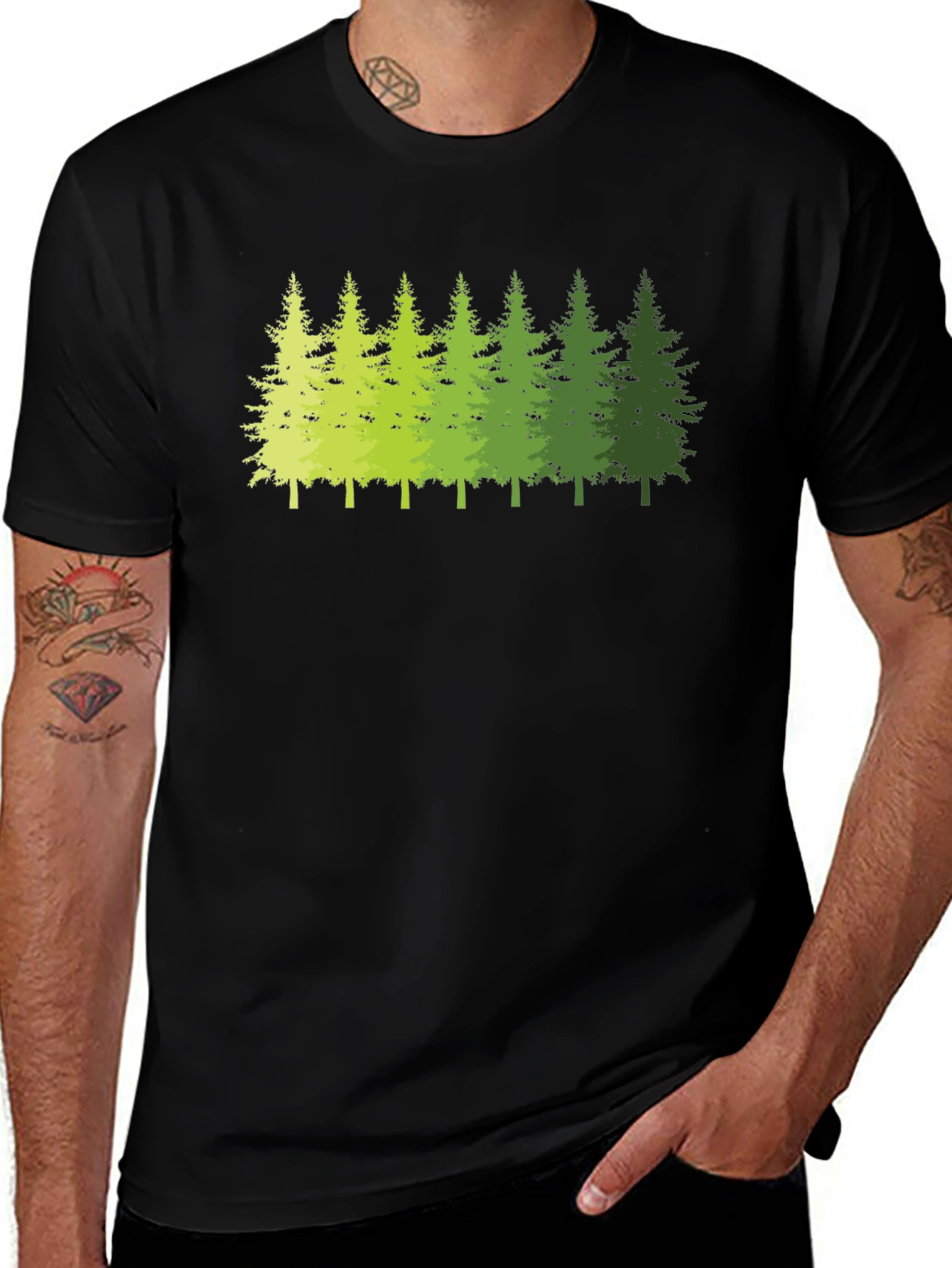 Variant 16 of Nature Forest Trees Graphic Men's Tee Shirt