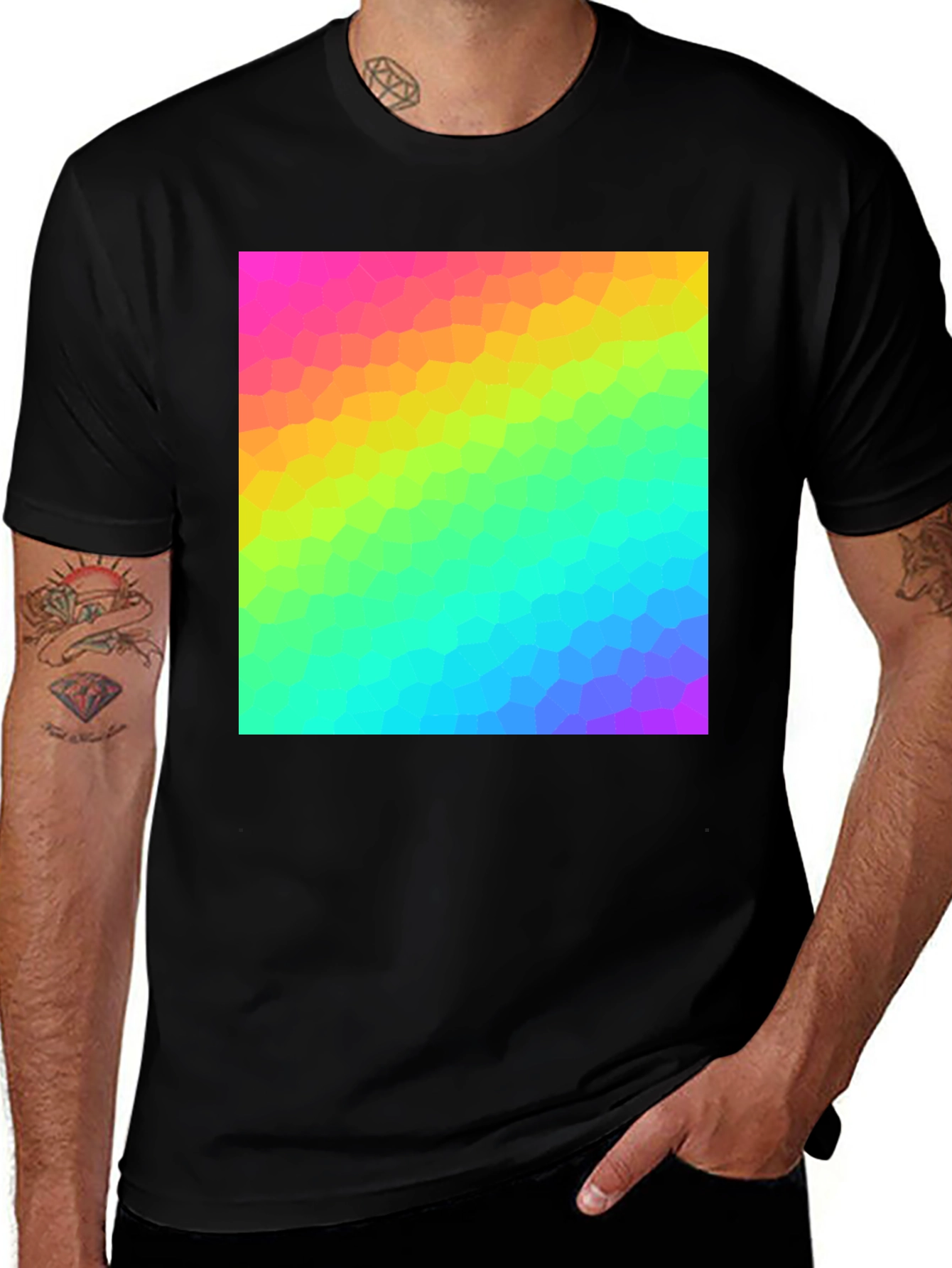 Variant 8 of Prismatic Pixel Tee - Vibrant Graphic Print