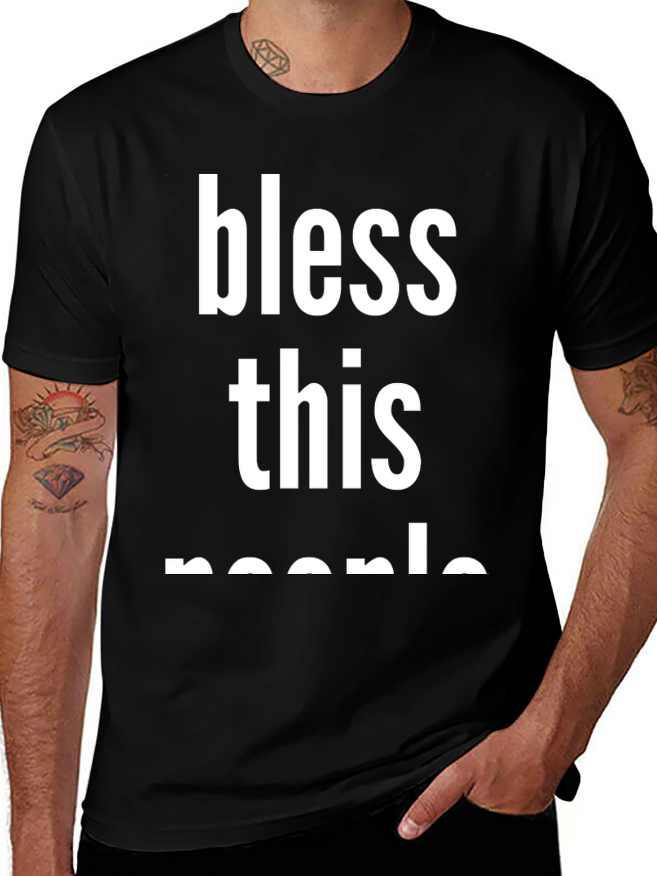 Variant 10 of Bless This People Black Graphic T-Shirt