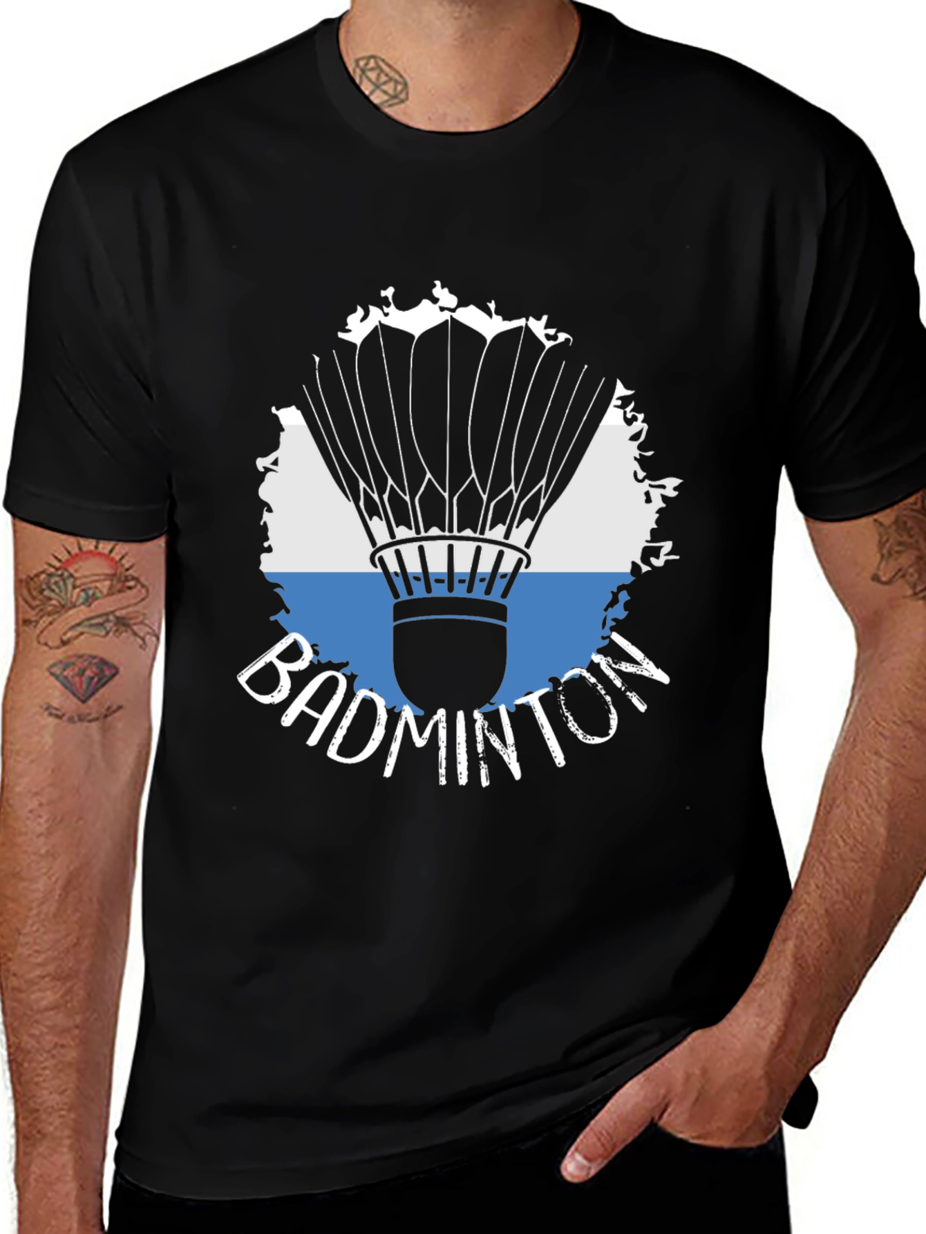 Variant 28 of Badminton Shuttlecock Graphic Tee - Sporty Casual Style