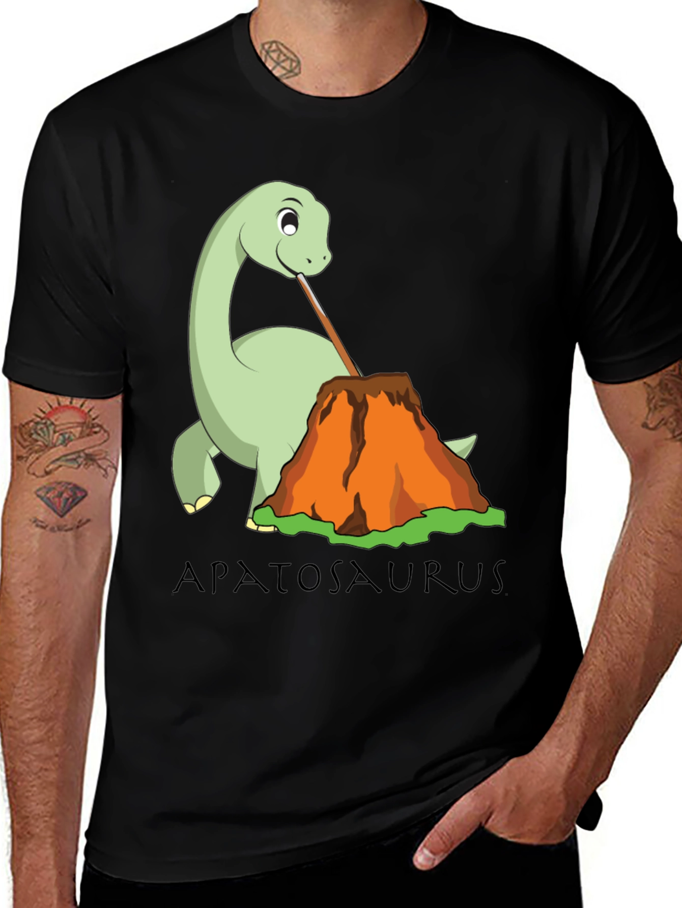 Variant 9 of Apatosaurus Volcano Lava Drinking T-Shirt