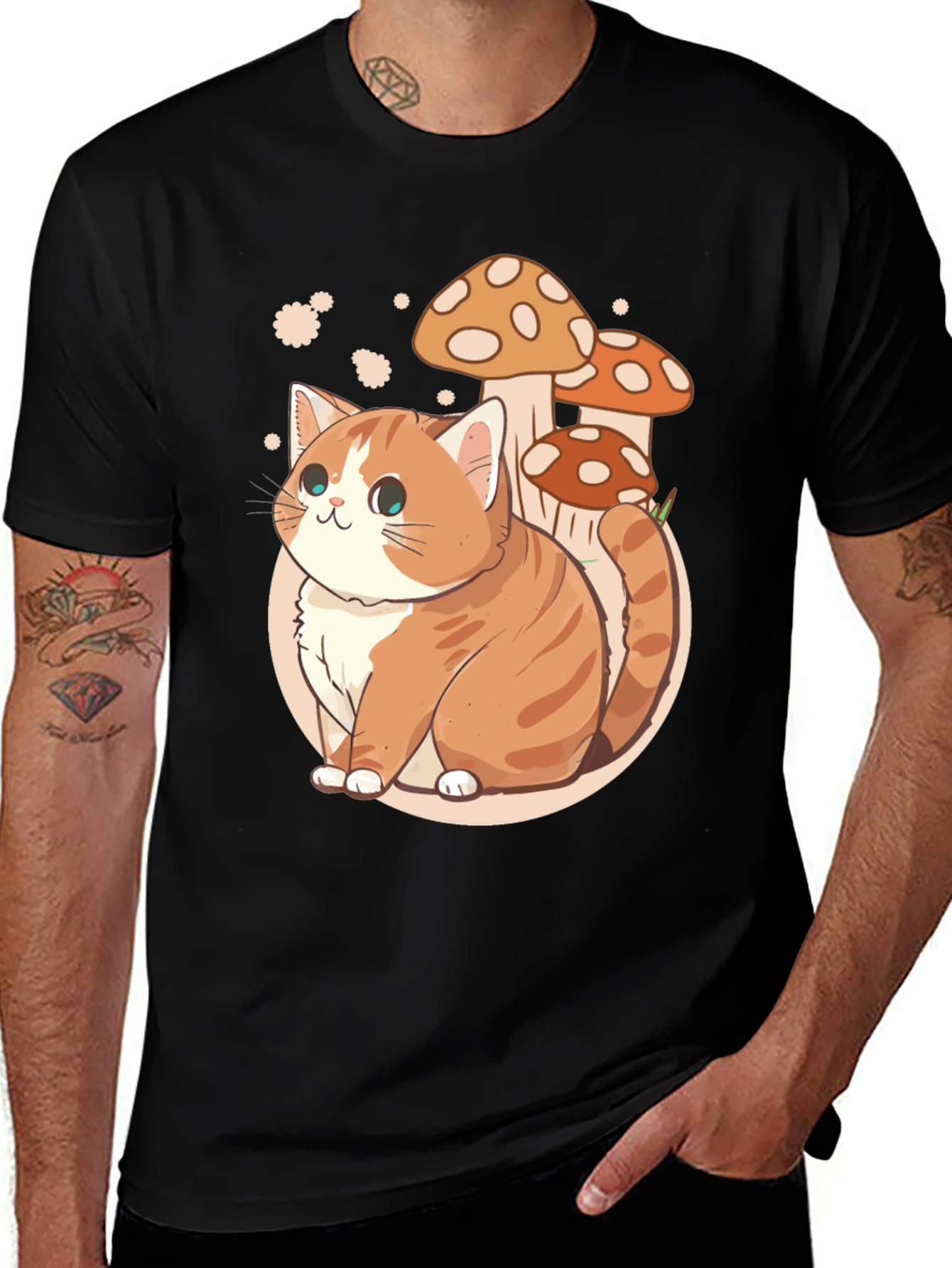 Variant 11 of Cat & Mushroom Graphic Tee